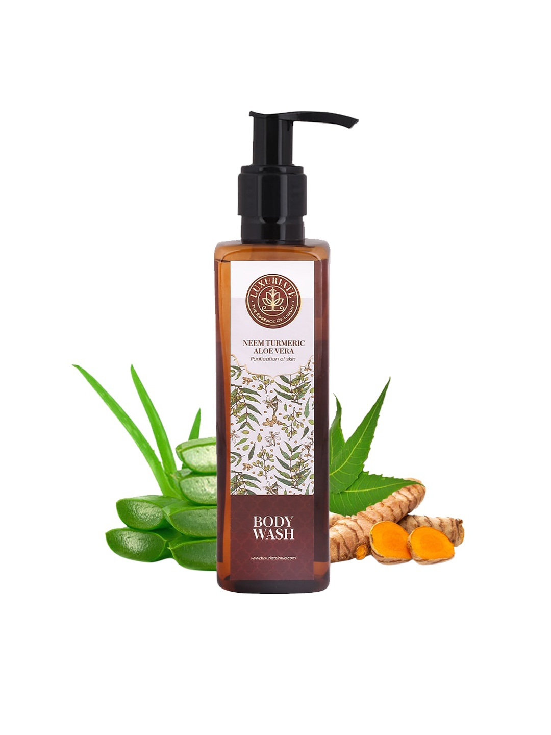 

LUXURIATE Neem Turmeric Aloe Vera Body Wash, Brown