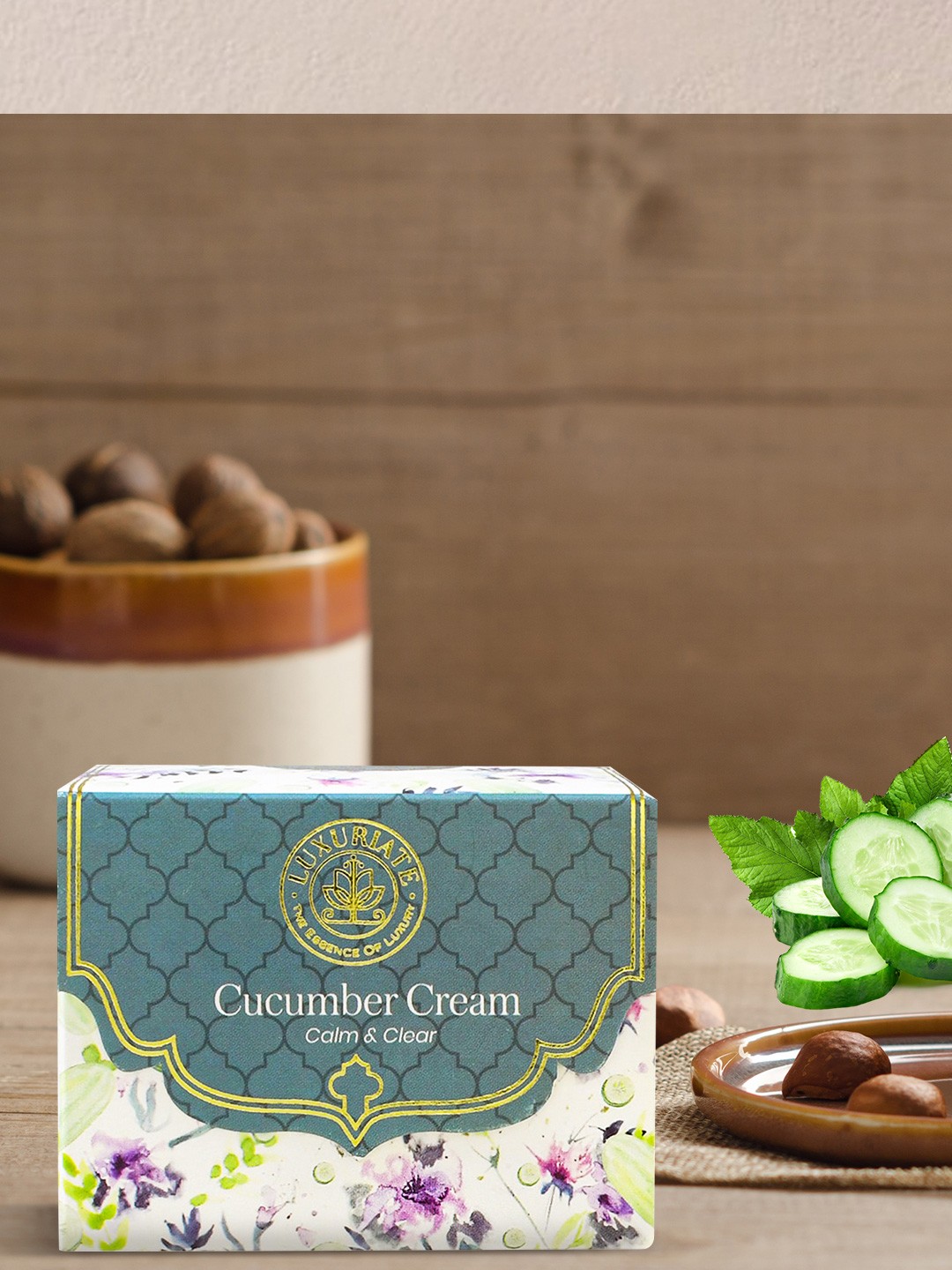 

LUXURIATE Unisex Cucumber Calming & Anti Aging Moisturizing Facial Massage Cream 50 gm, Grey