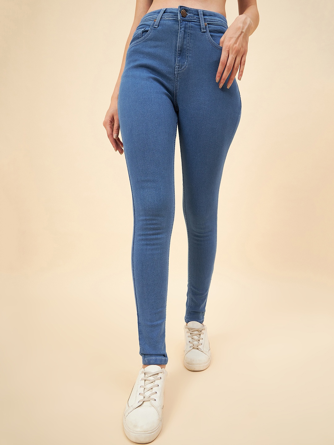 

High Star Women Blue Slim Fit High-Rise Clean Look Stretchable Jeans