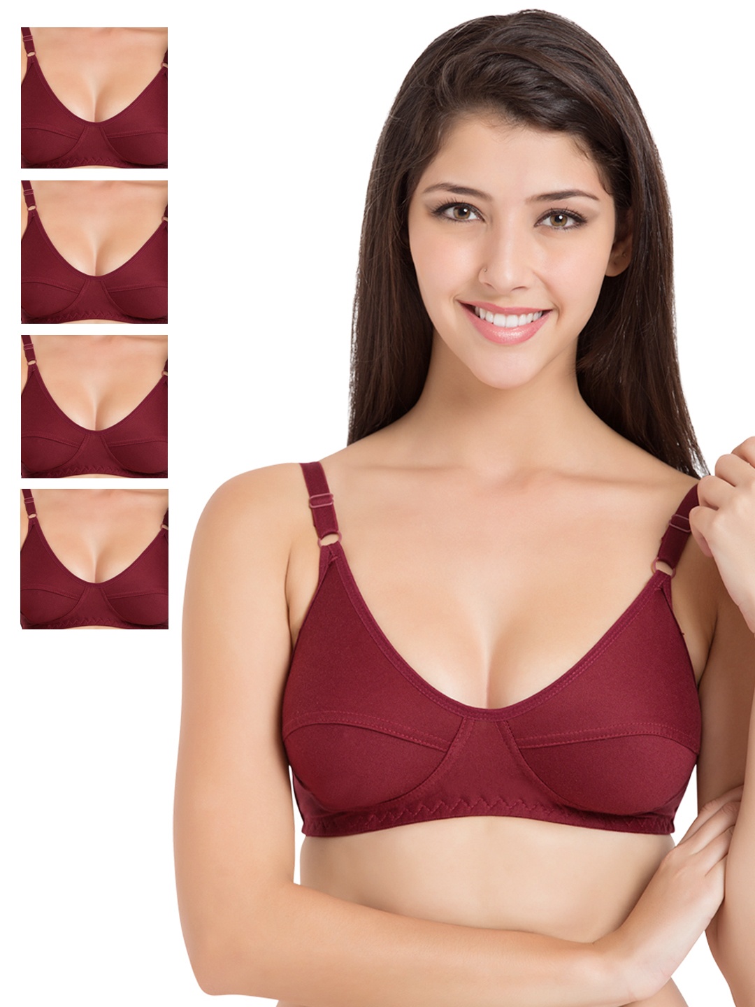 

Souminie Pack of 5 Maroon Full-Coverage Bras SLY35