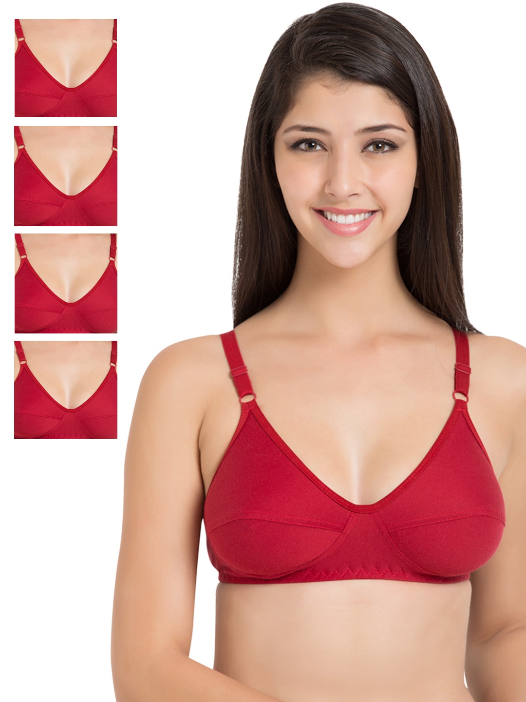 

Souminie Pack of 5 Red Full-Coverage Bras SLY35