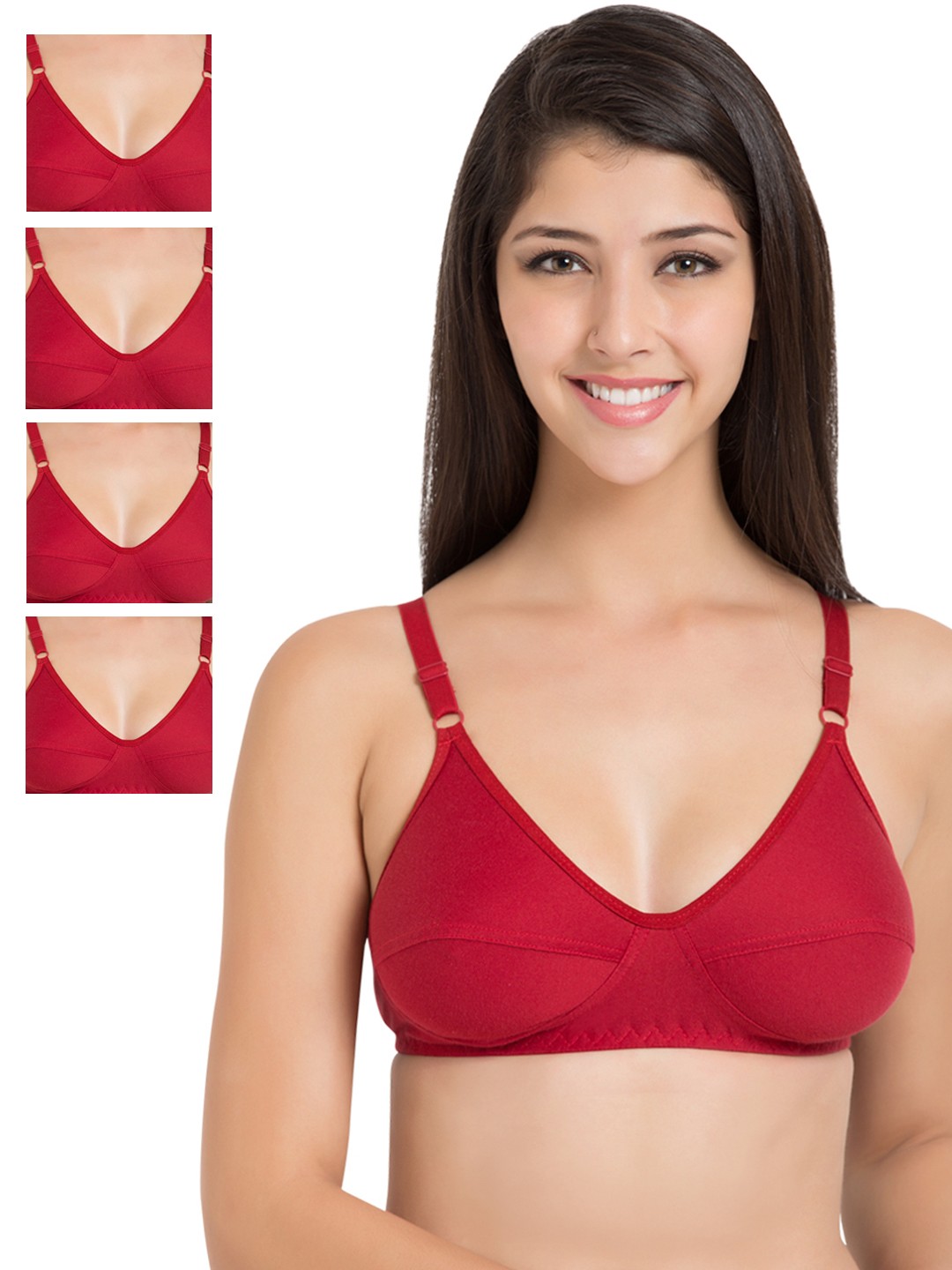 

Souminie Pack of 5 Red Full-Coverage Bras SLY35