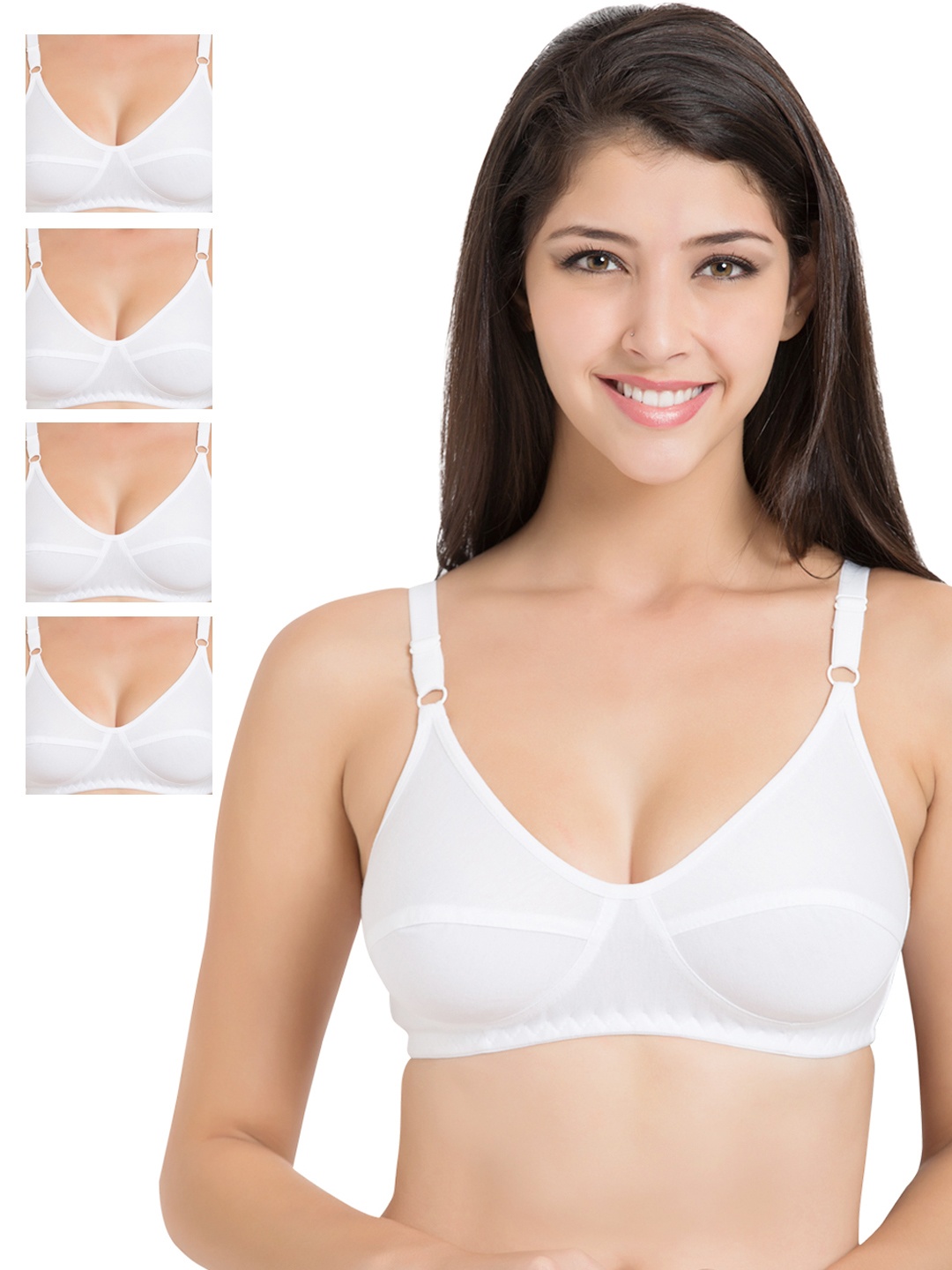 

Souminie Pack of 5 White Full-Coverage Bras SLY35