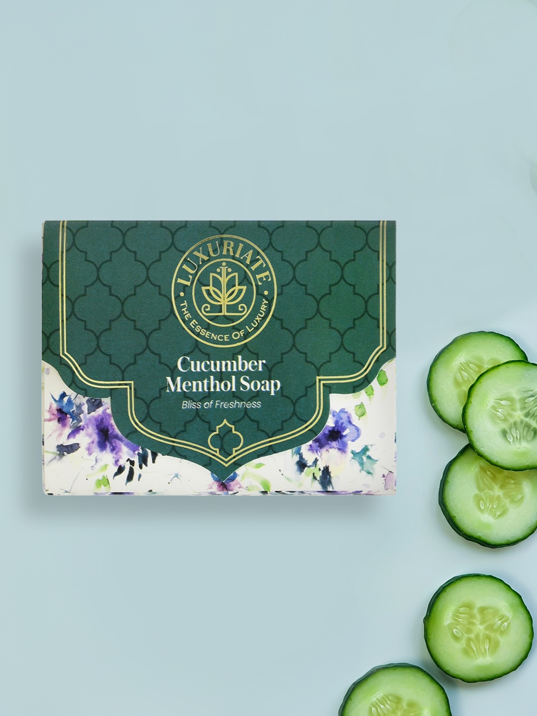 

LUXURIATE Cucumber and Menthol Soap Bar 125 Gm, Green