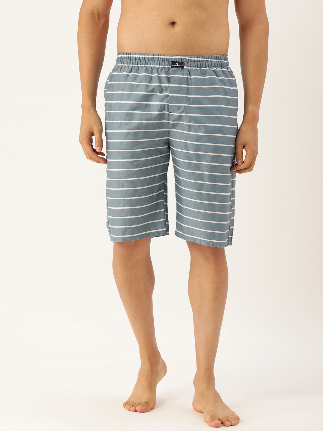 

The Indian Garage Co Men Grey & White Striped Pure Cotton Boxers 1120-BXR10-01