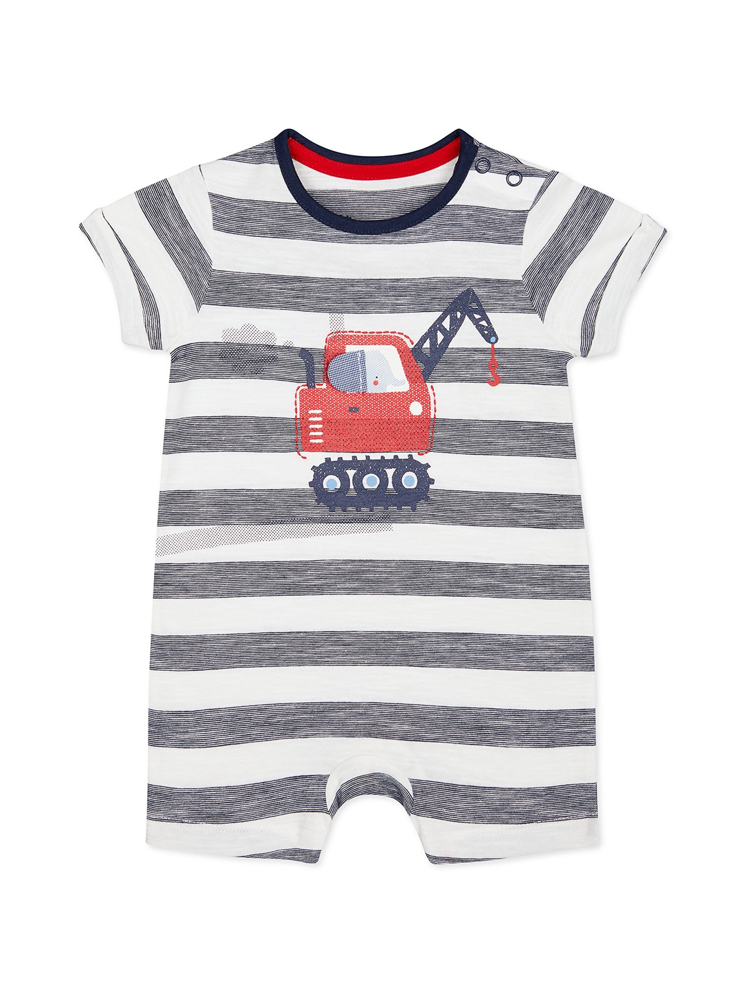 

mothercare Boys White & Blue Striped Romper