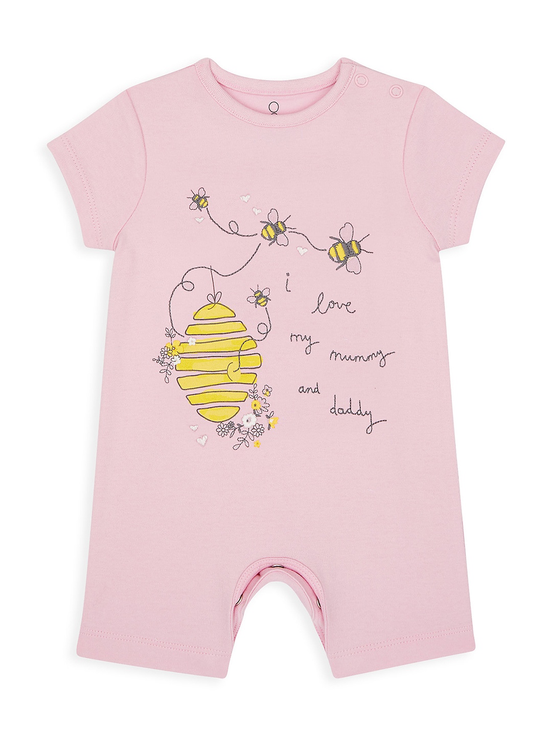

mothercare Girls Pink Printed Pure Cotton Rompers