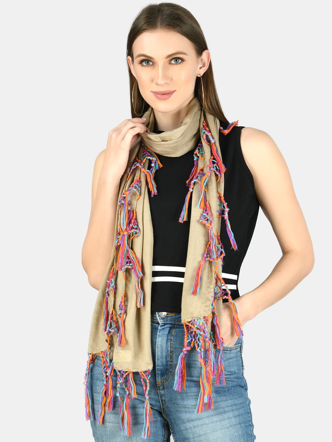 

Aditi Wasan Women Beige Solid Stole