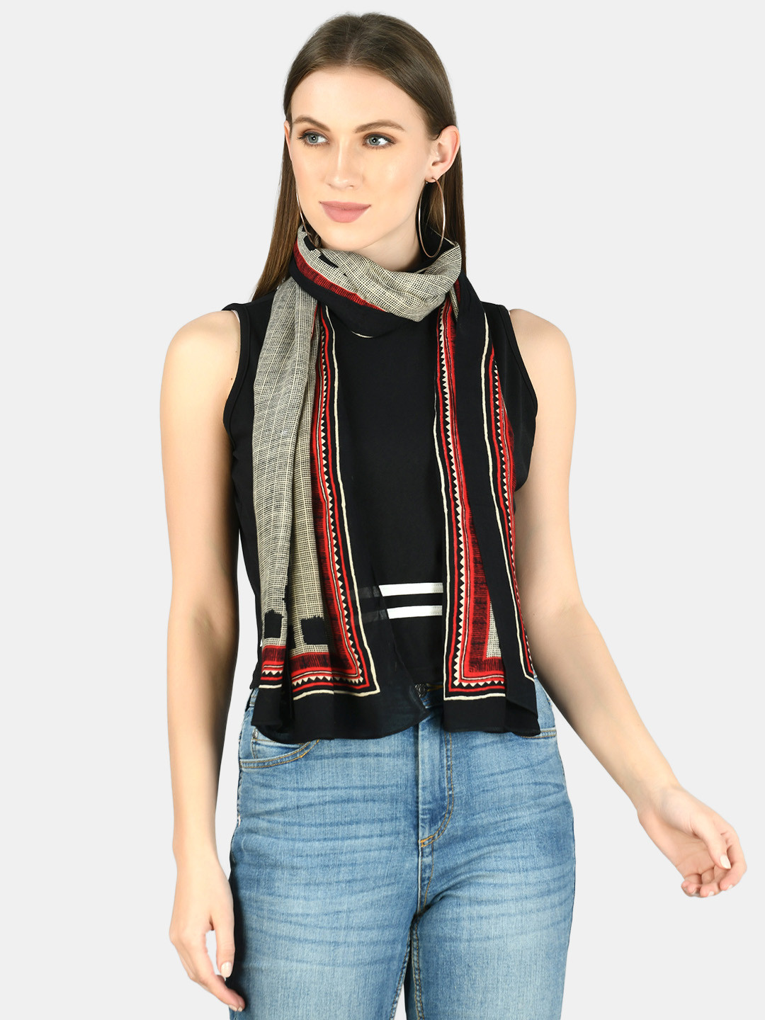 

Aditi Wasan Women Beige Printed Stole