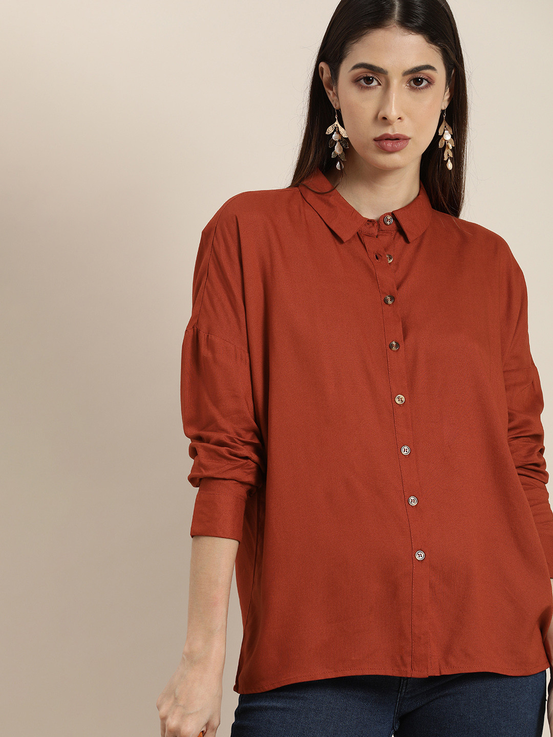 

all about you Women Red Solid Casual Shirt