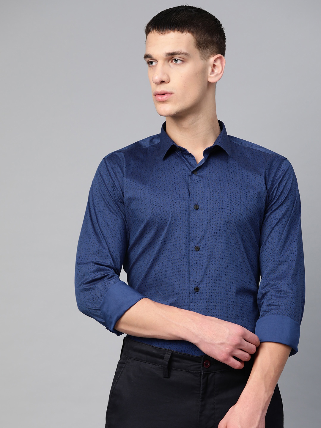

Louis Philippe Sport Men Blue & Black Slim Fit Printed Casual Shirt