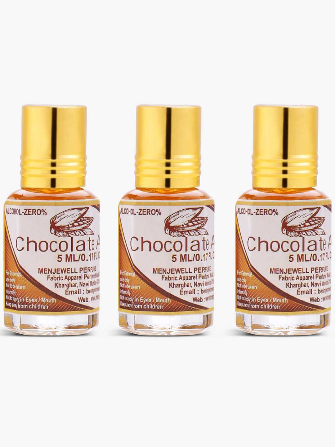 

Menjewell Unisex Set Of 3 Chocolate Attar, Transparent