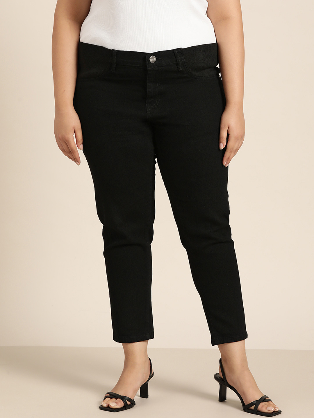 

Sztori Women Plus Size Black Skinny Fit Stretchable Jeans
