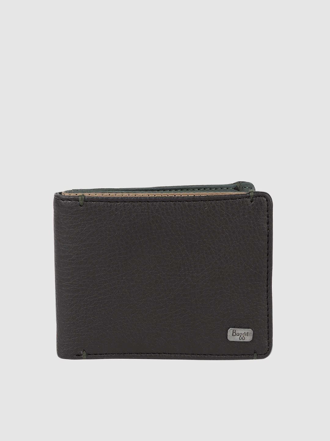 

Baggit Men Black Solid Two Fold Wallet