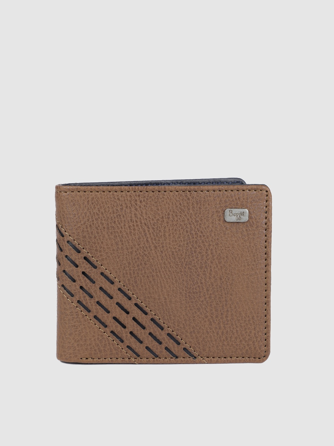 

Baggit Men Brown Self Design Two Fold Wallet