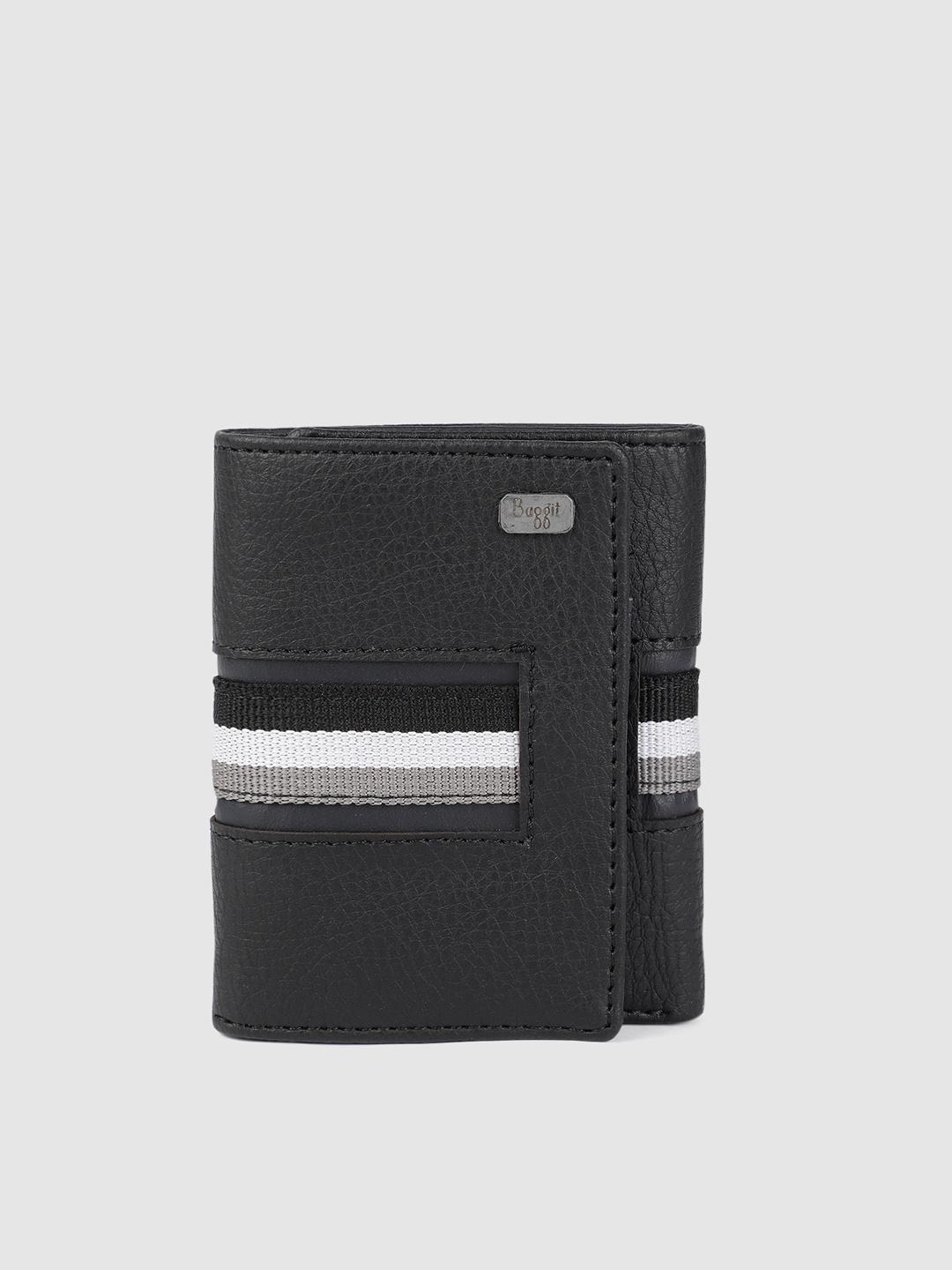 

Baggit Men Black Self Design Three Fold Wallet