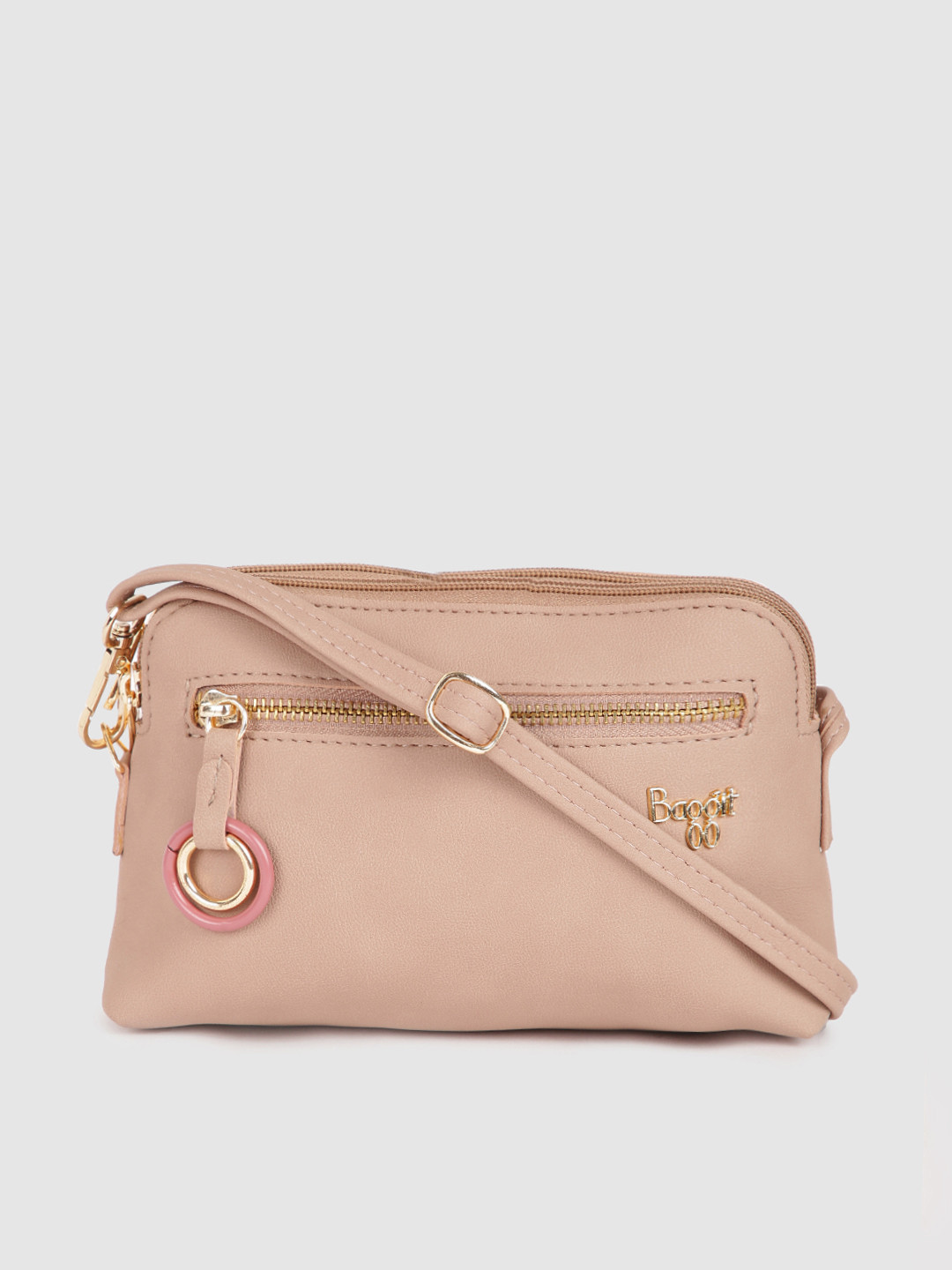 

Baggit Pink Solid LP WOODLOG SCAN Sling Bag