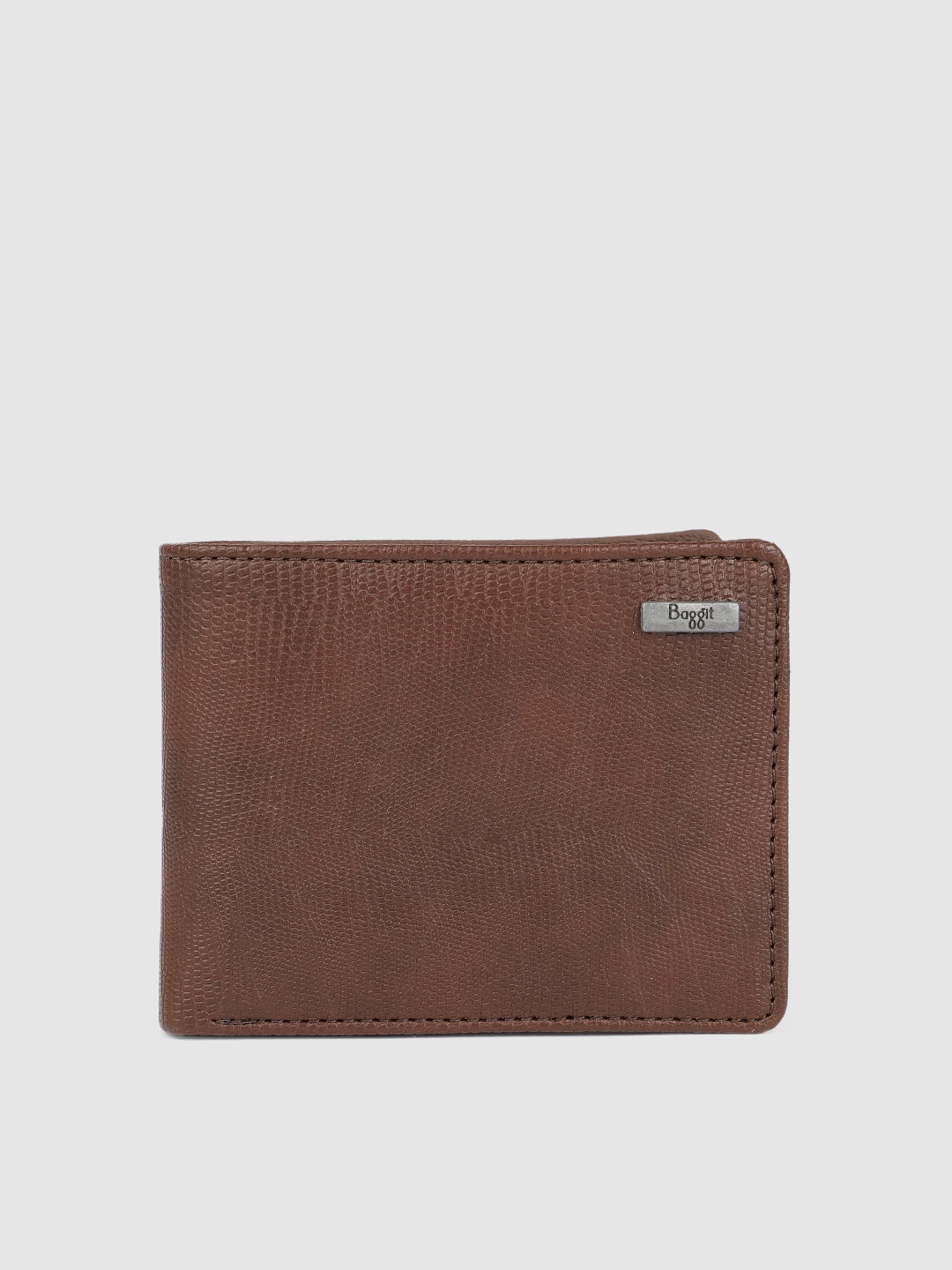 

Baggit Men Brown Textured Two Fold Wallet