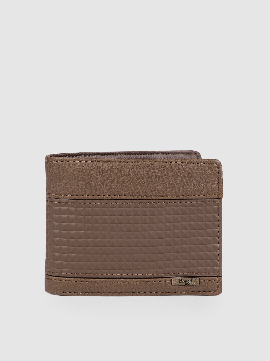 

Baggit Men Brown Textured Two Fold Wallet
