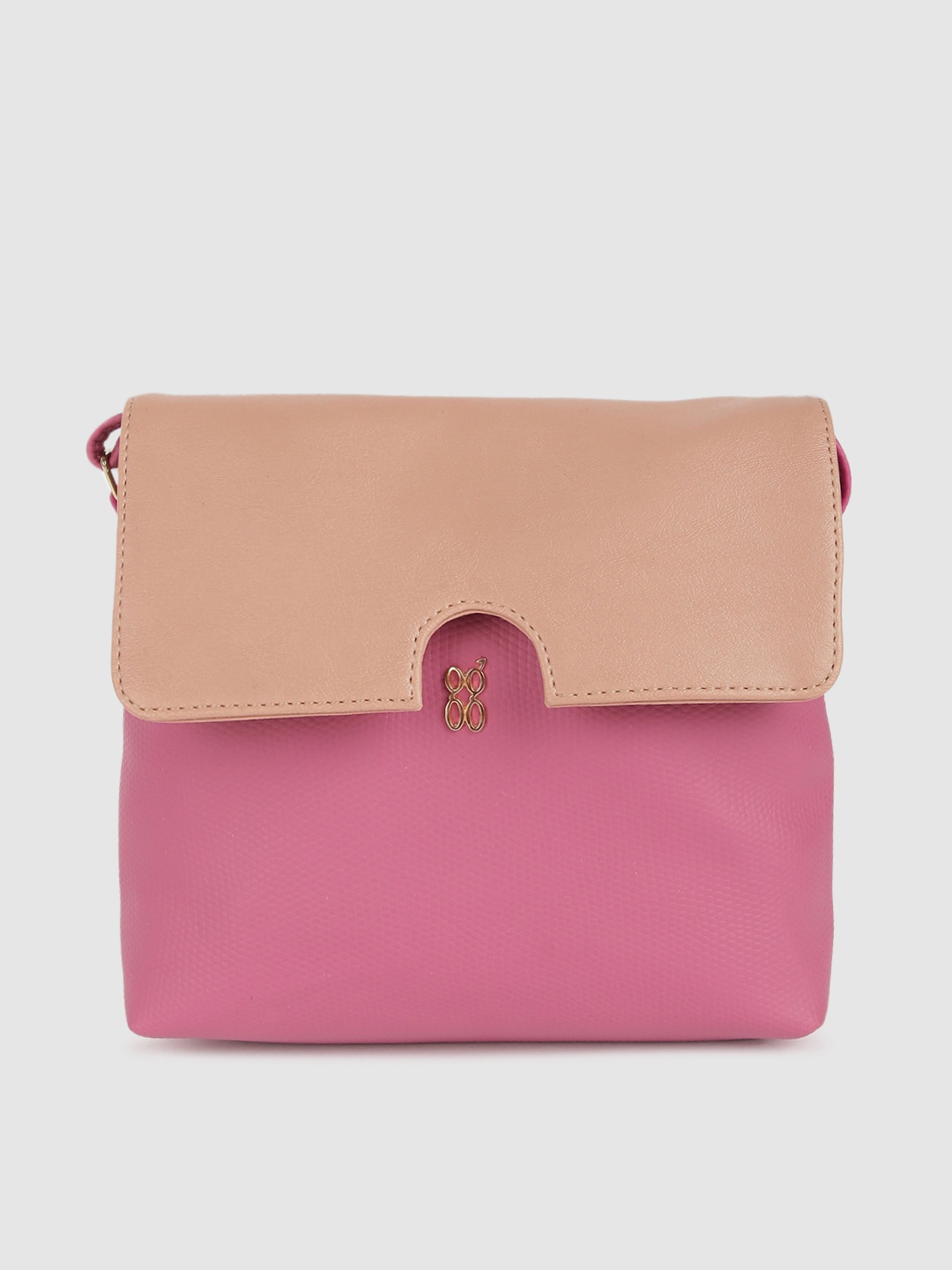 

Baggit Beige & Pink Colourblocked Sling Bag