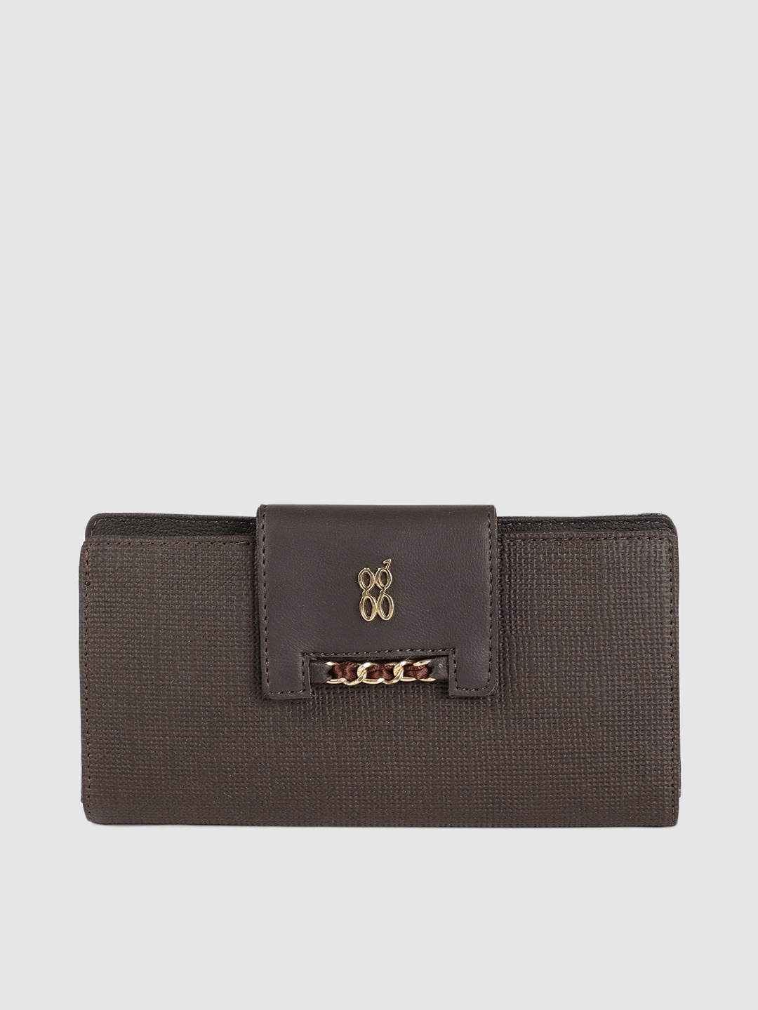 

Baggit Women Brown Textured Two Fold Wallet