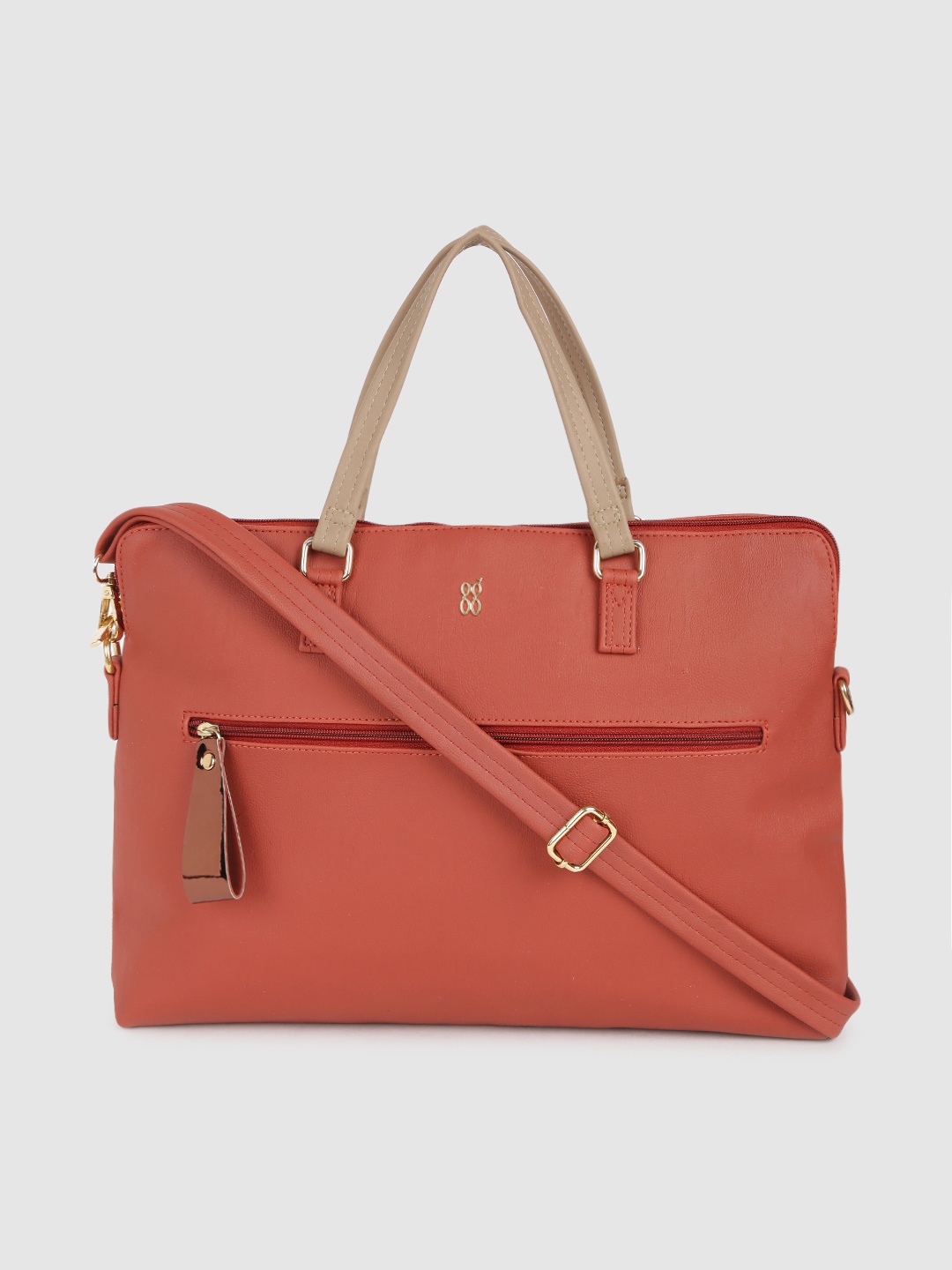 

Baggit Women Coral Red Solid Laptop Bag
