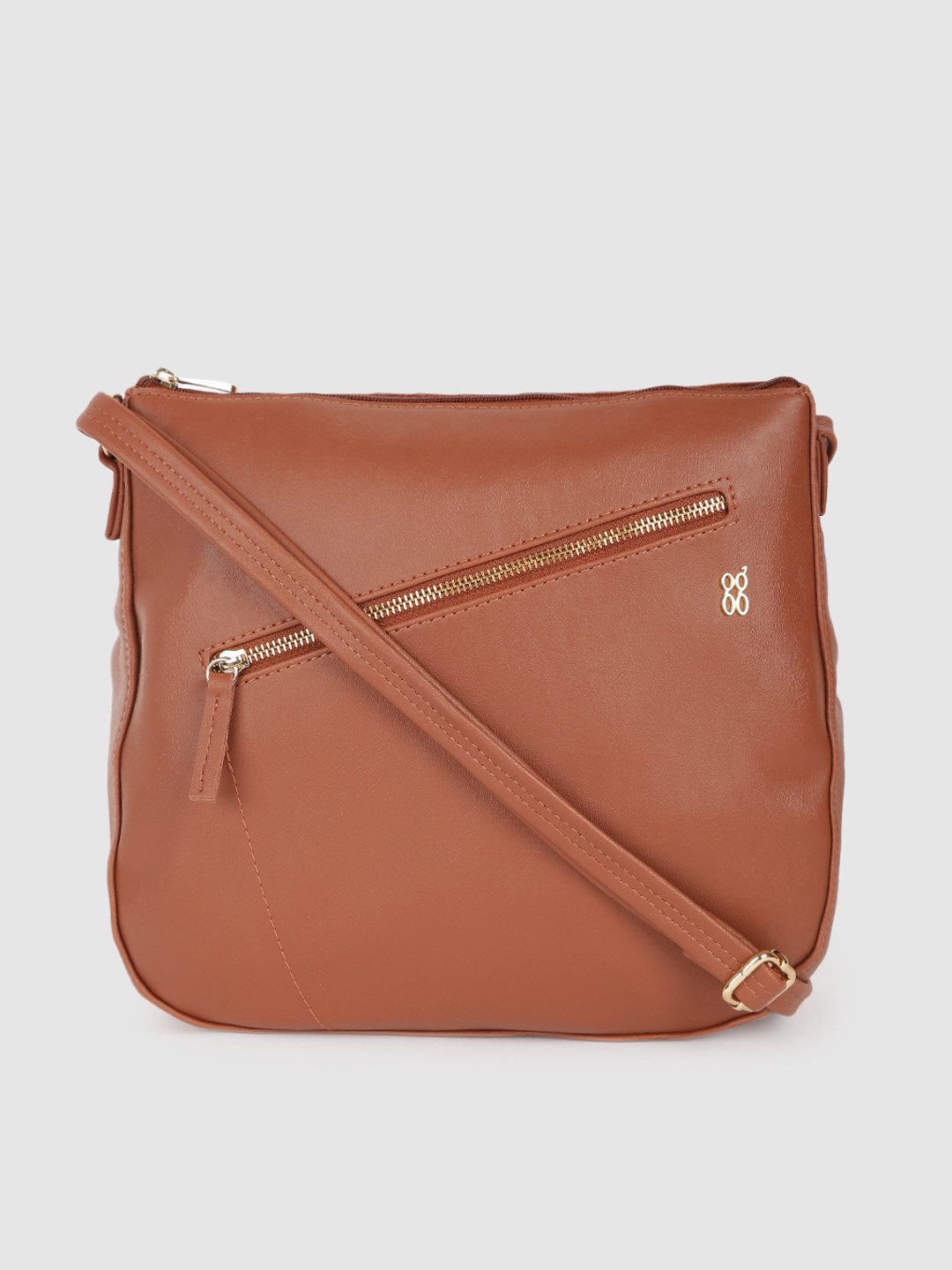 

Baggit Tan Brown Solid Sling Bag