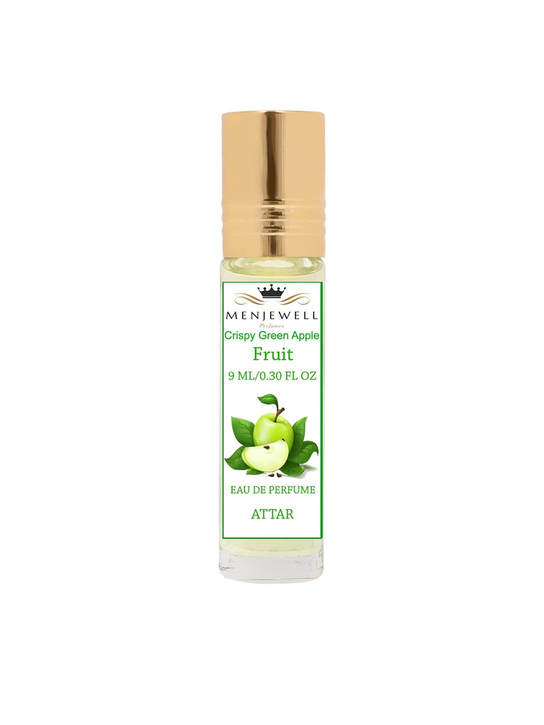 

Menjewell Unisex Fragrances Crispy Green Apple Fruit Attar 9 ml, Transparent