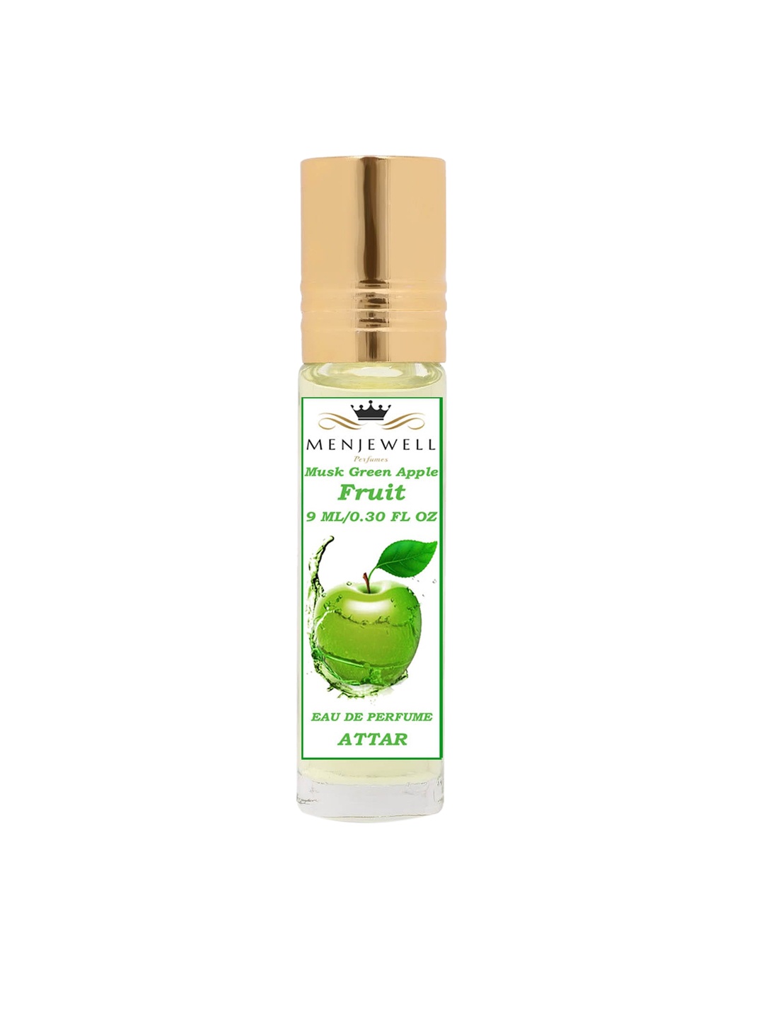 

Menjewell Unisex Fragrances Musk Green Apple Fruit Attar 9 ml, Transparent