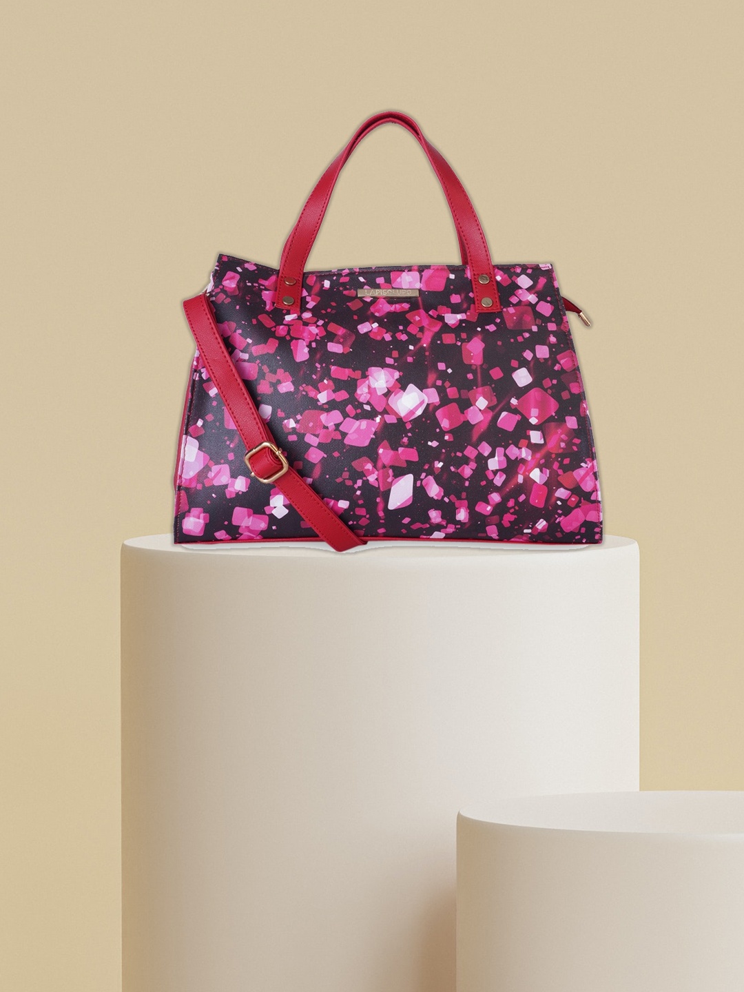 

Lapis O Lupo Red Printed Handheld Bag