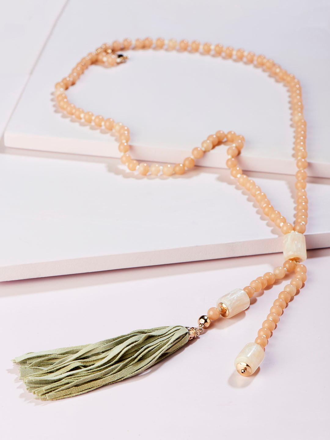 

Runway Ritual Peach-Coloured Gold-Plated Necklace
