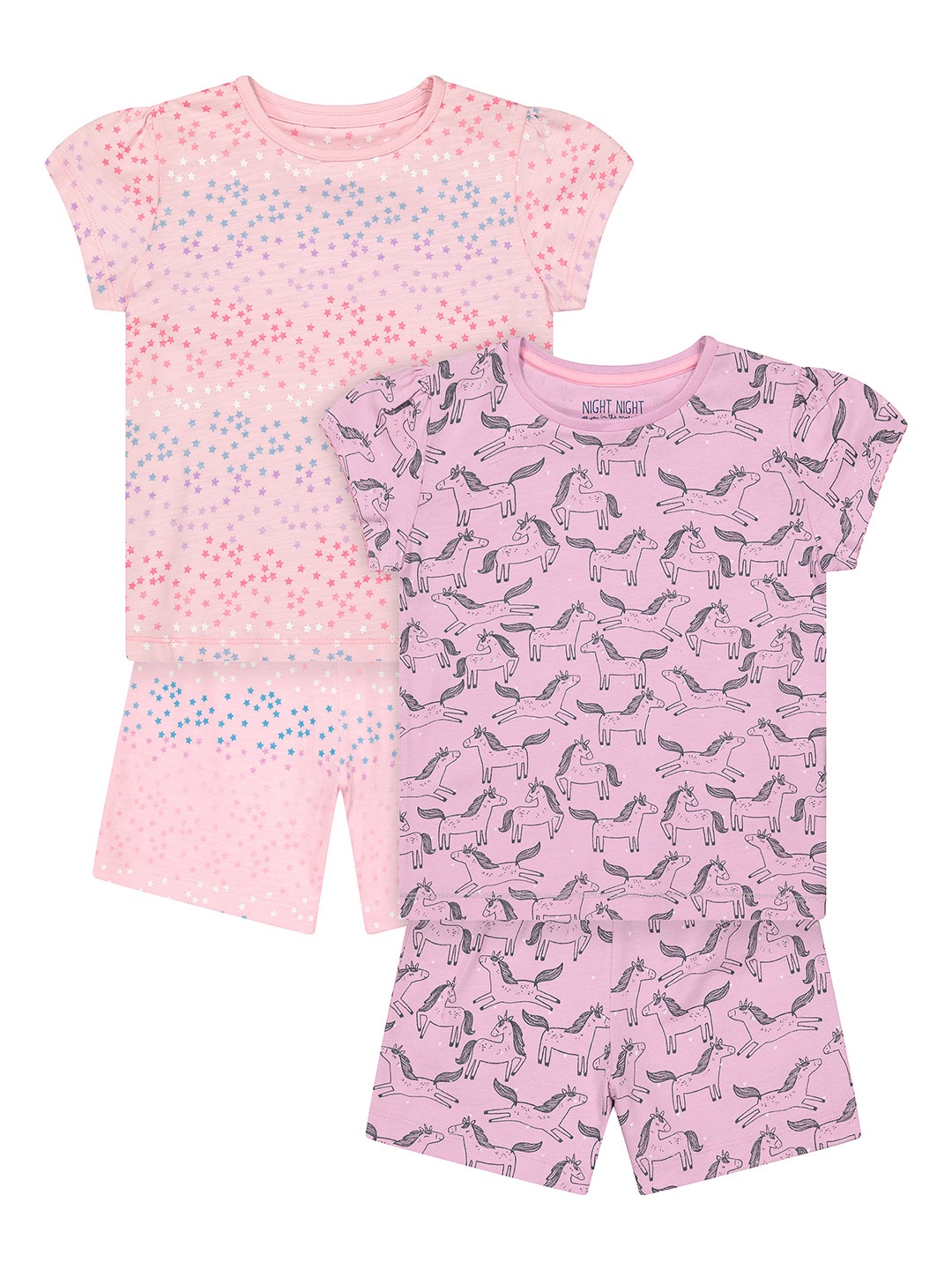 

mothercare Girls Pink & Purple Printed T-shirt with Shorts