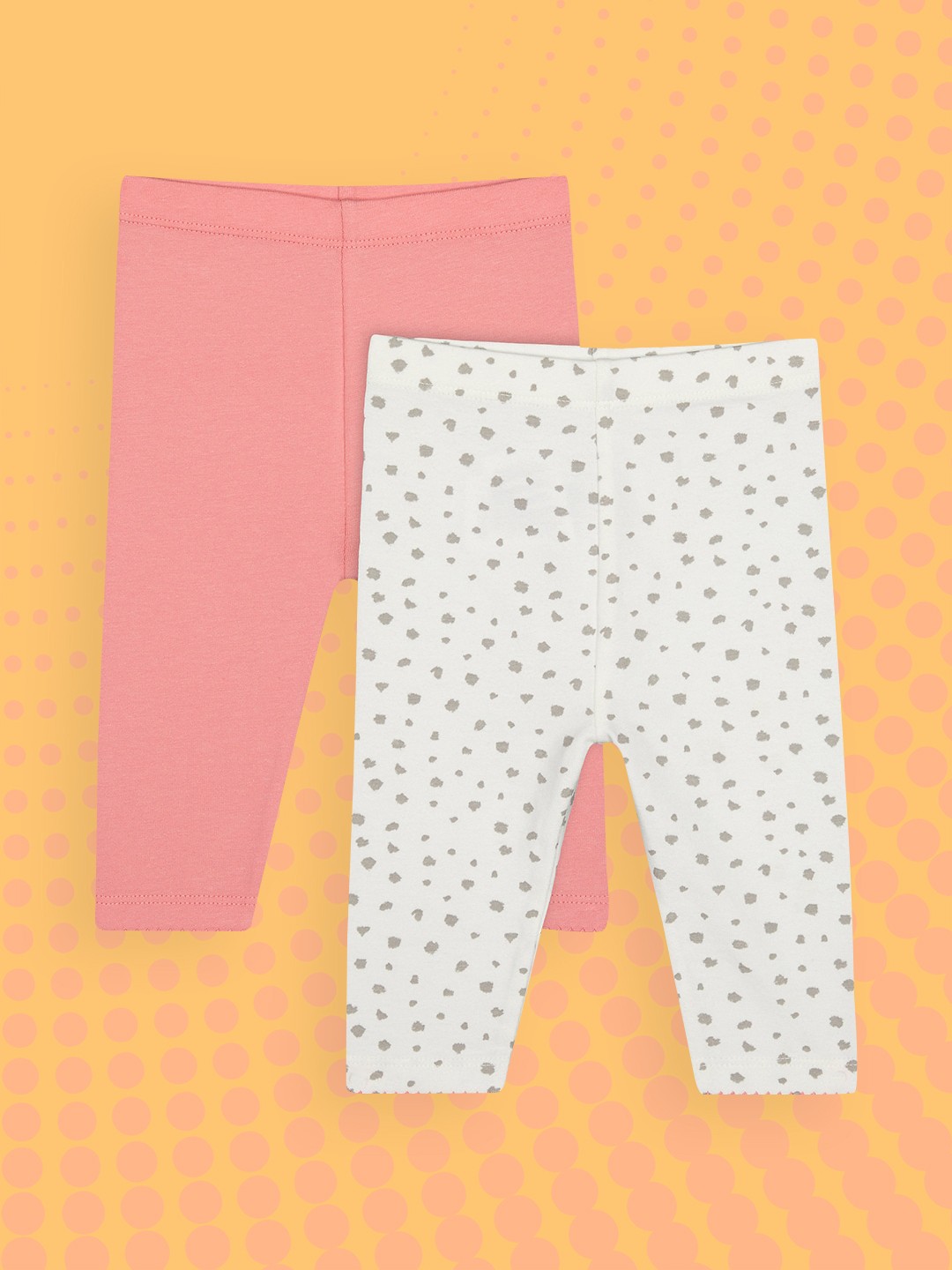 

mothercare Infant-Girls Pack of 2 Leggings, White