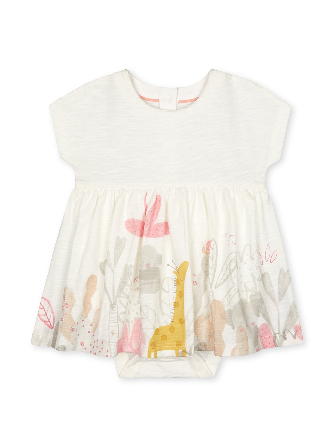 

mothercare Girls Cream-Coloured Printed A-Line Dress