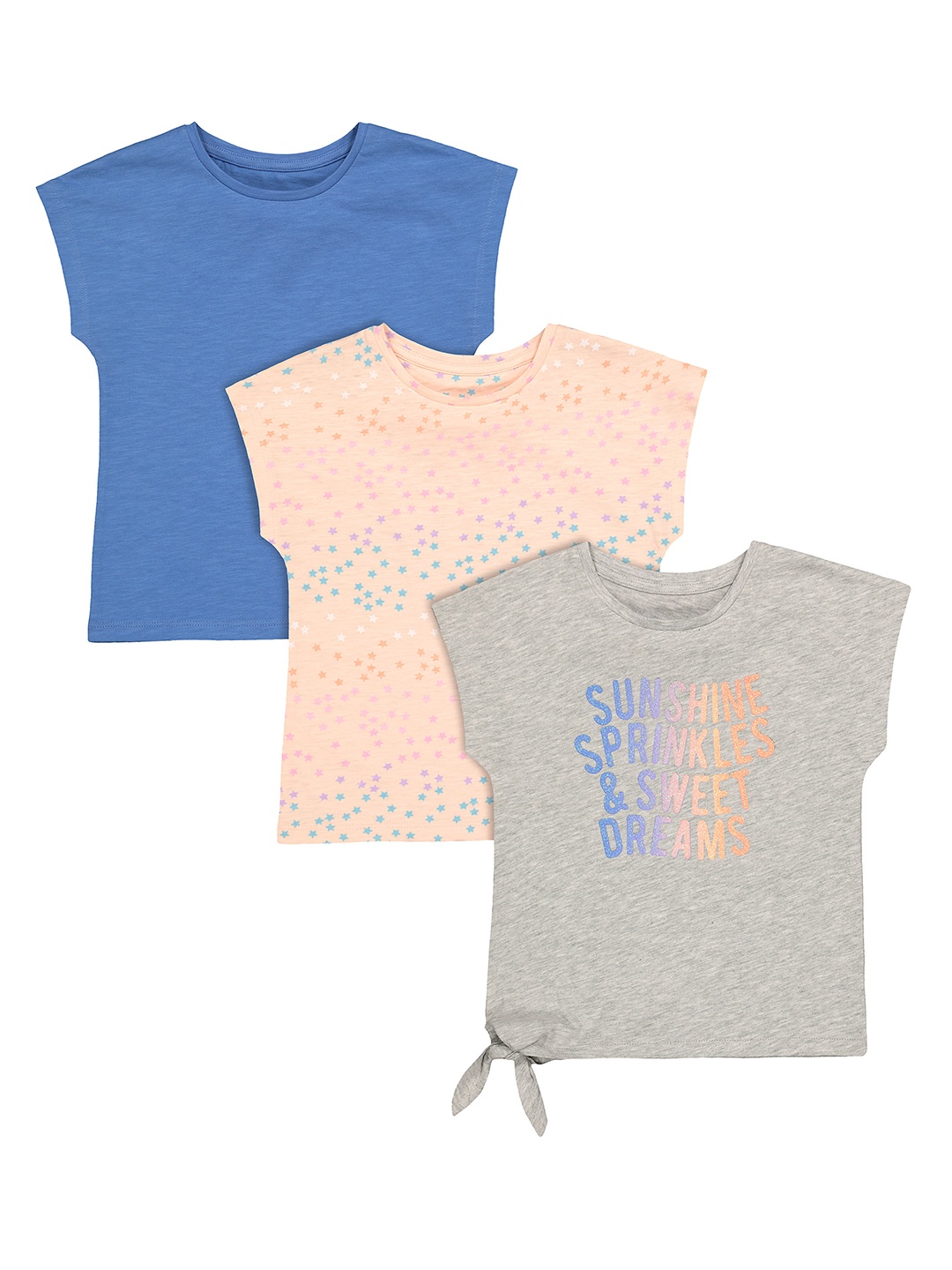 

mothercare Girls Set of 3 Regular Top, Grey