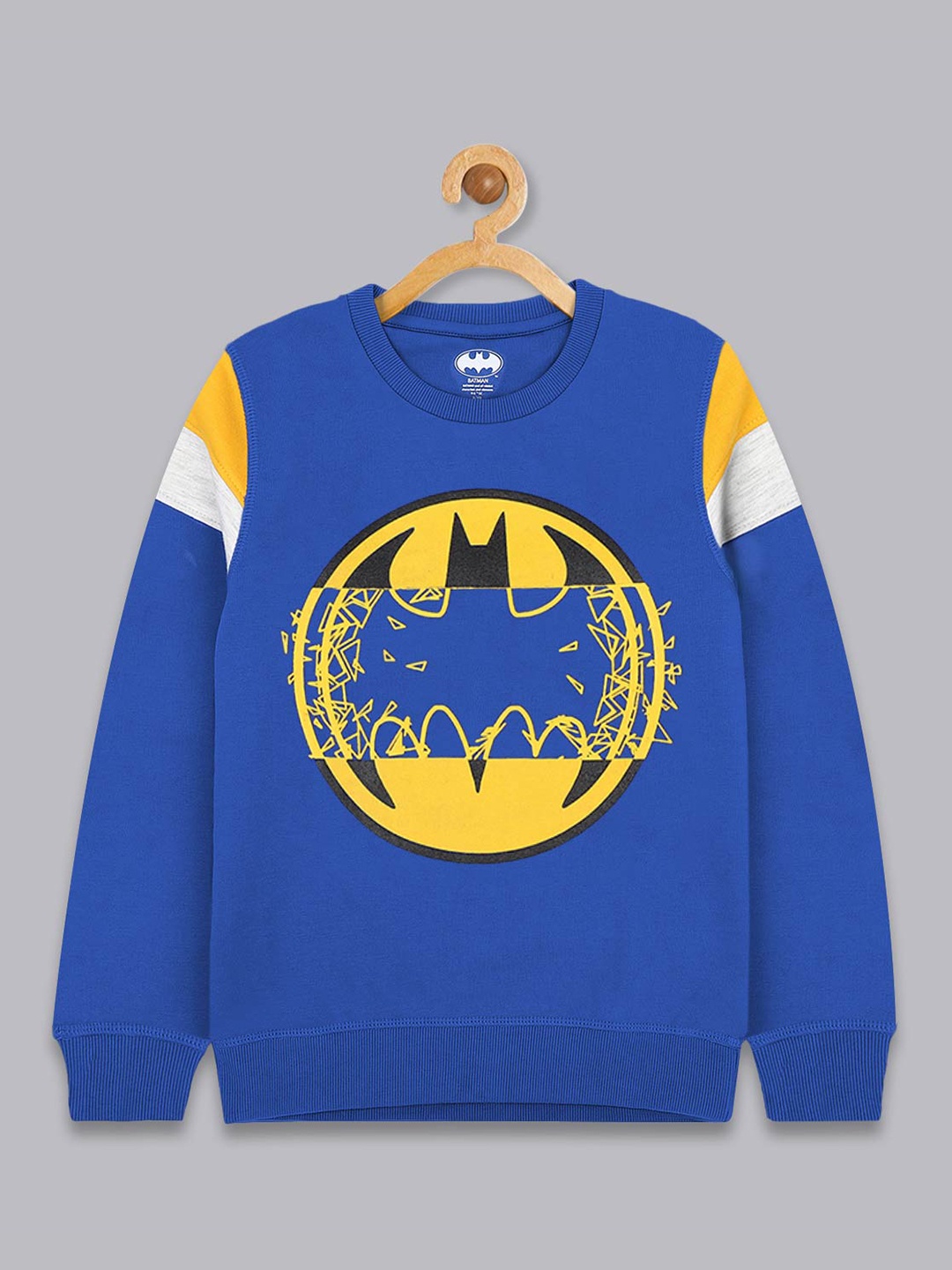 

Kids Ville Boys Blue & Yellow Batman Printed Sweatshirt