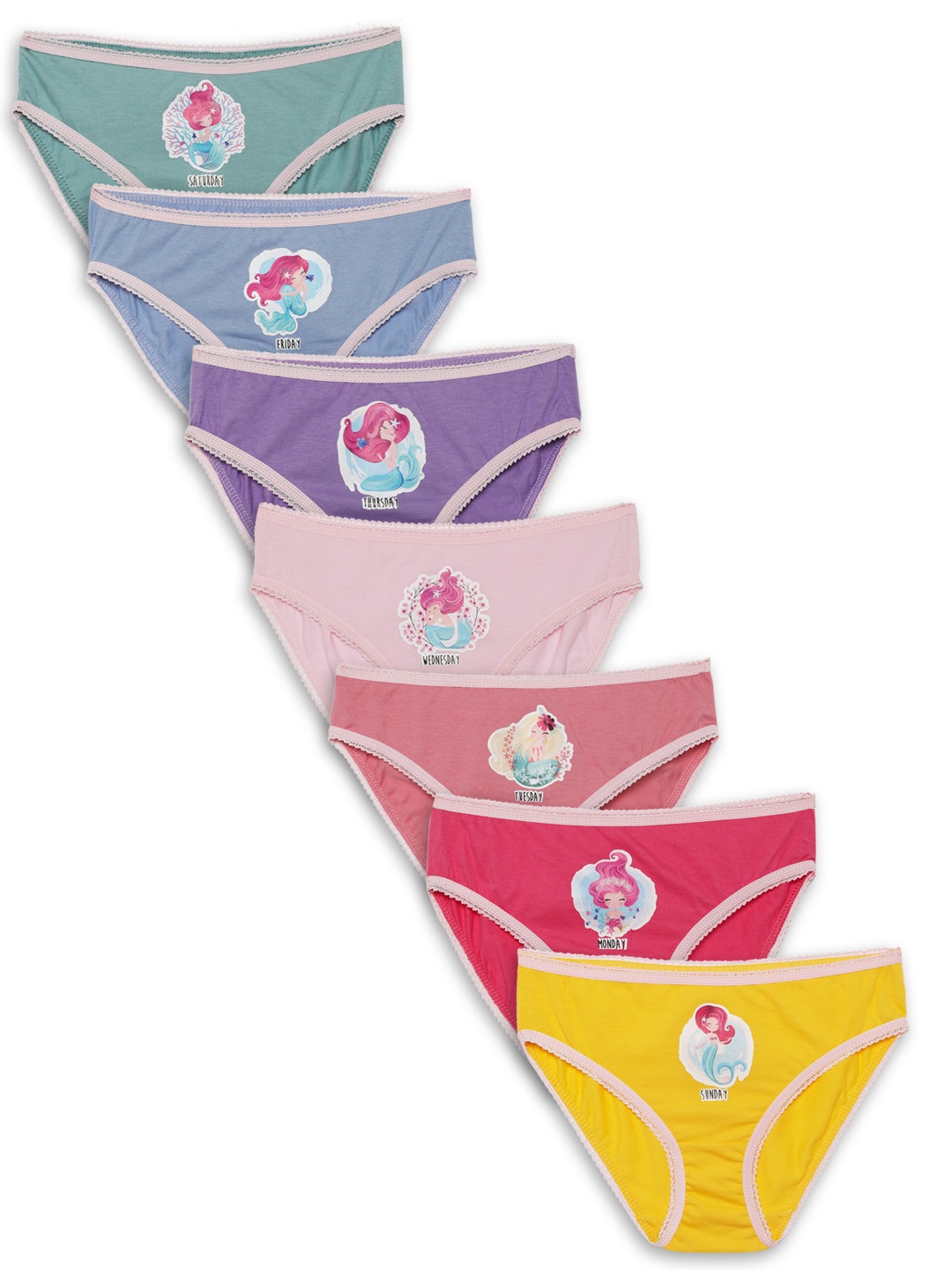 

Charm n Cherish Girls Pack Of 7 Basic Briefs GWBRO45, Pink