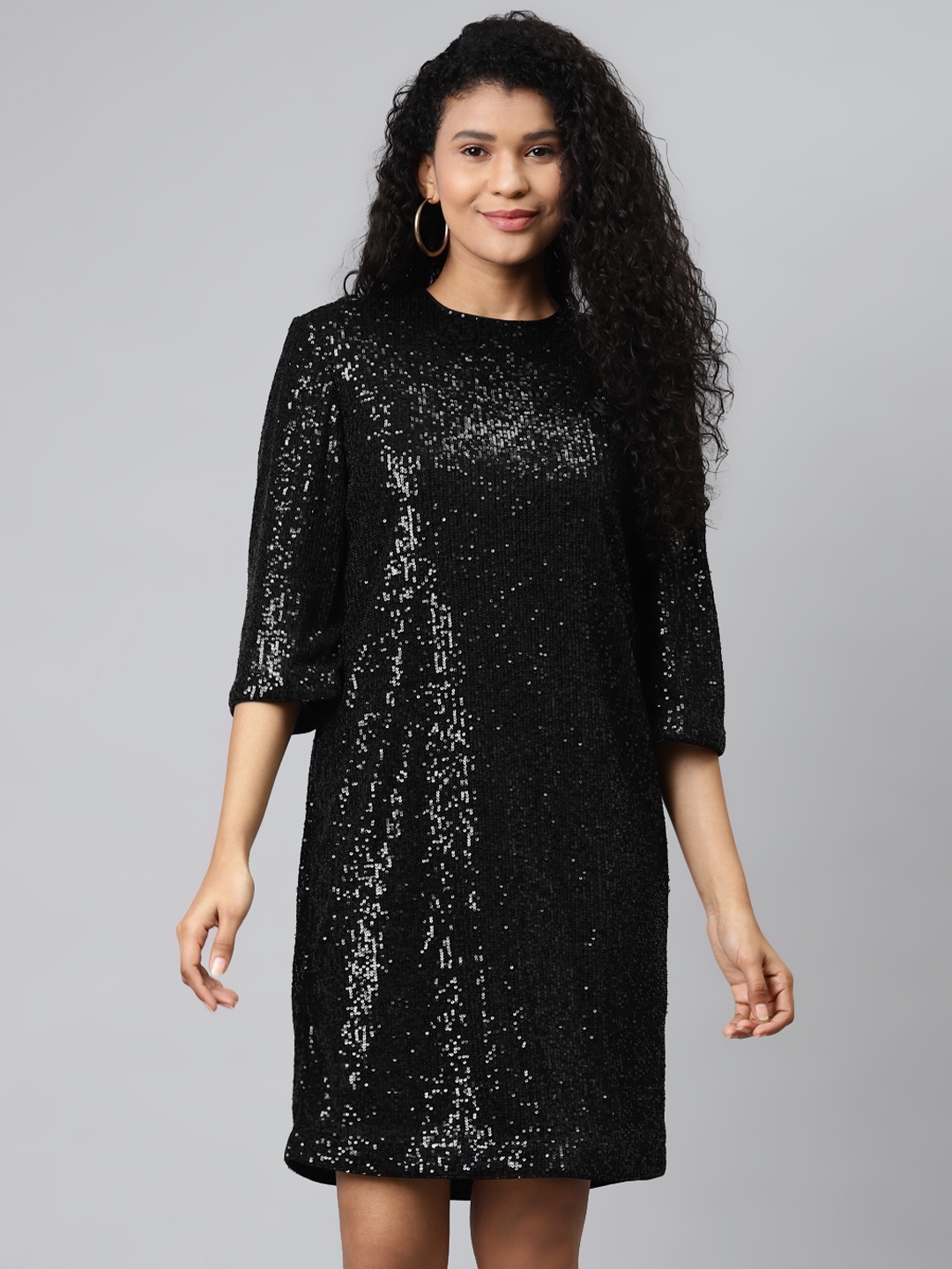 

Marks & Spencer Women Black Embellished Shift Dress