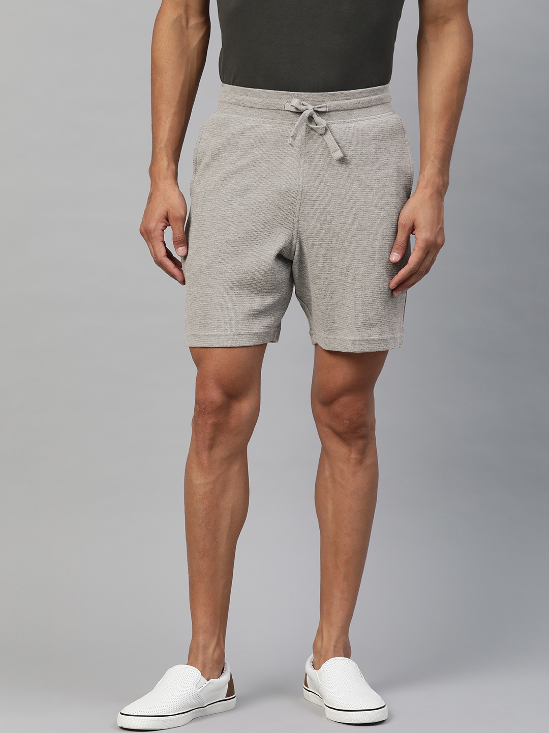

Marks & Spencer Men Grey Self-Design Regular Shorts