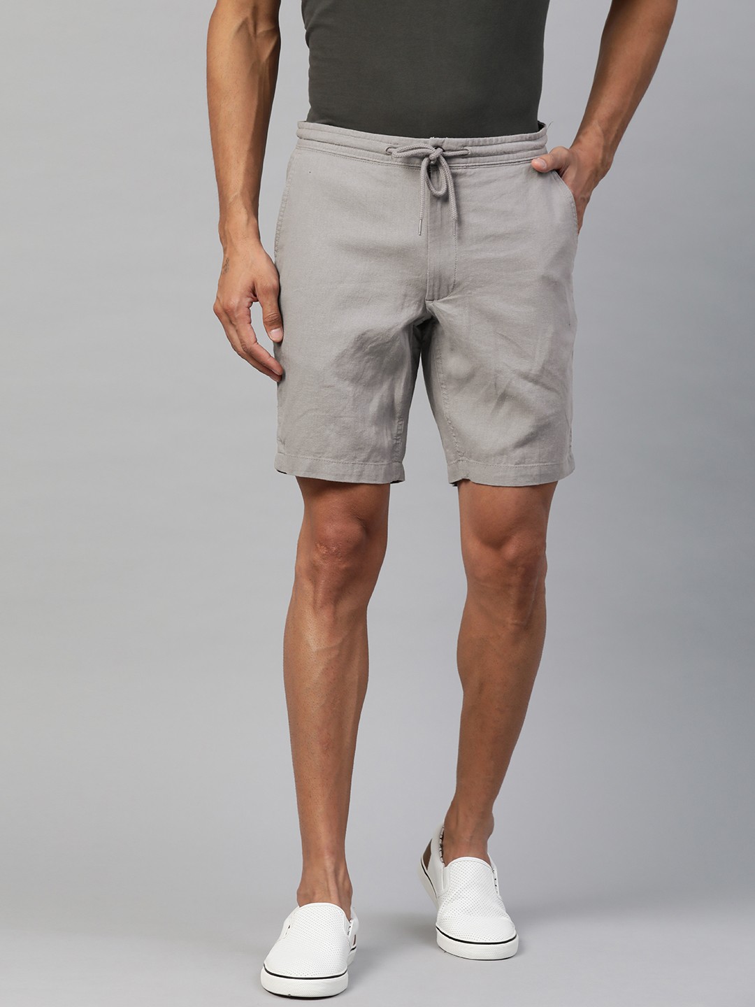 

Marks & Spencer Men Grey Solid Regular Shorts