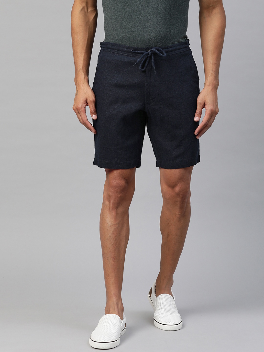 

Marks & Spencer Men Navy Blue Solid Regular Shorts