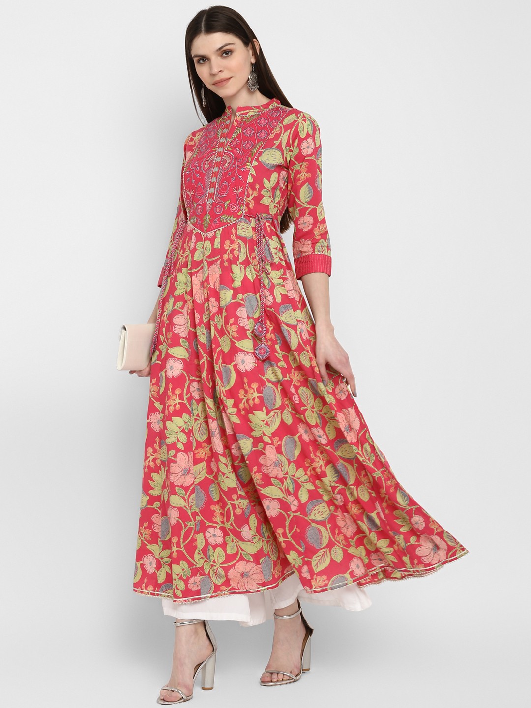 

Vbuyz Coral Ethnic Motifs Printed Kurta