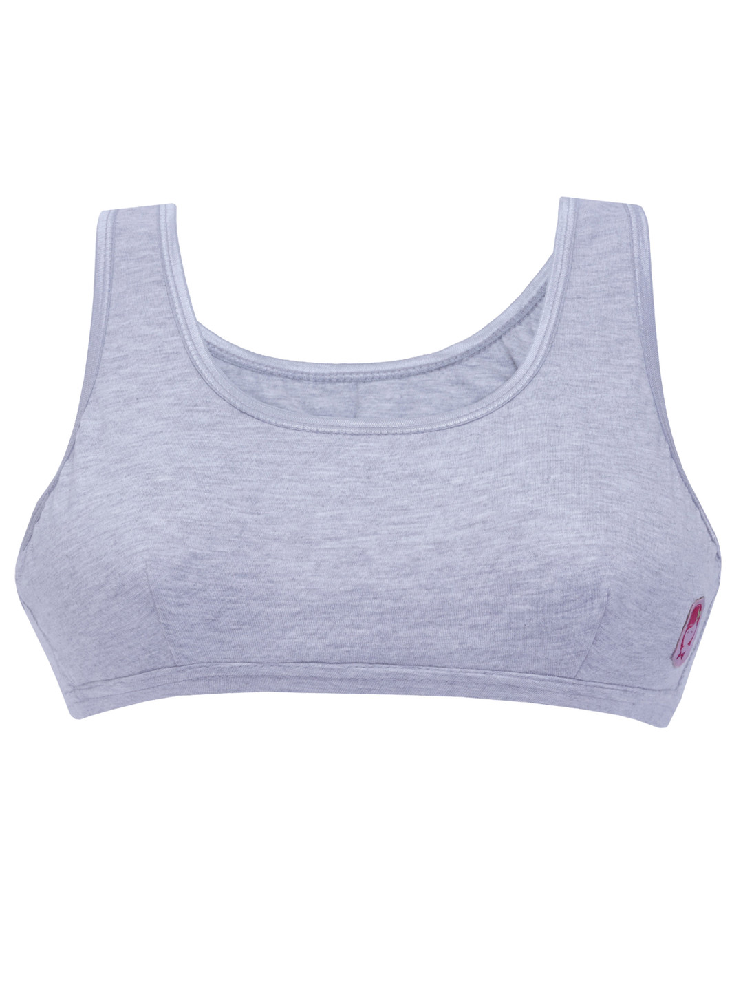 

Girls Double Layer Premium Cotton Non-Wired Non Padded Beginners Bra DCBR6317/xxxs, Grey melange