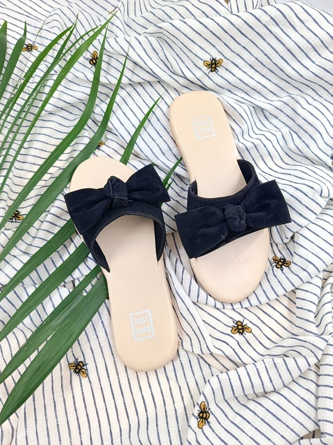 

POSTCARD Women Beige Woven Design Open Toe Flats