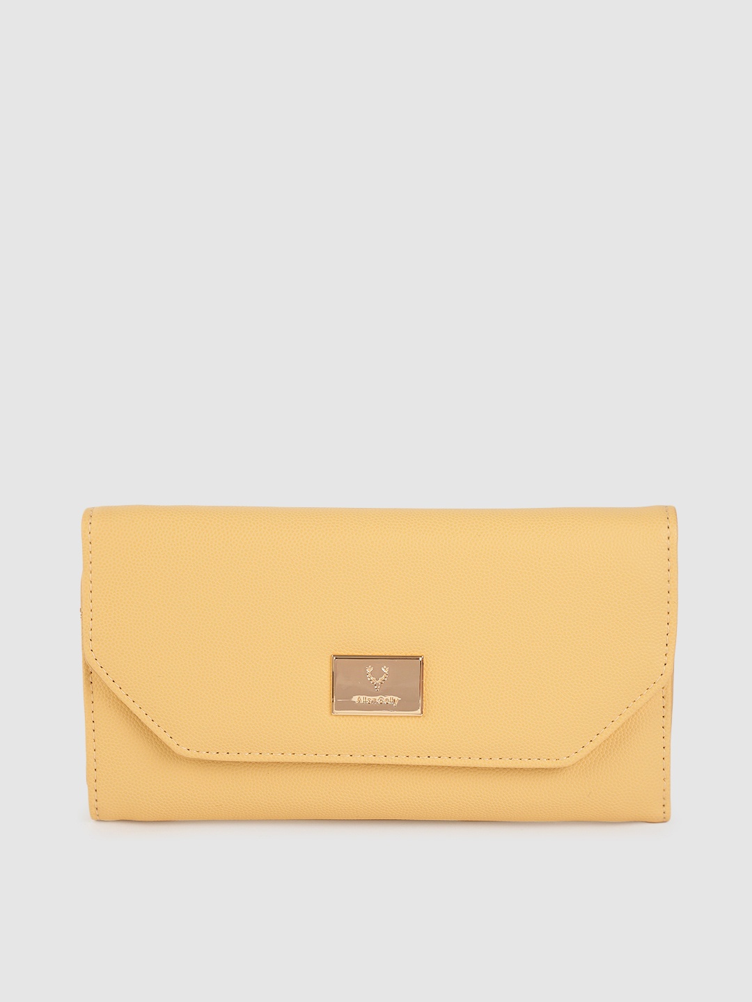 

Allen Solly Women Yellow Solid Three Fold Wallet