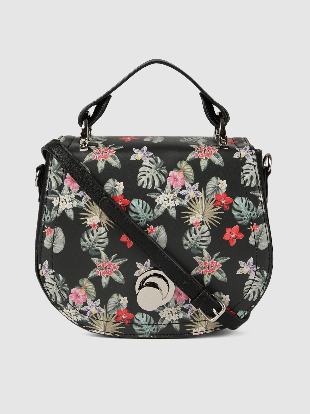 

Allen Solly Black Floral Printed Satchel