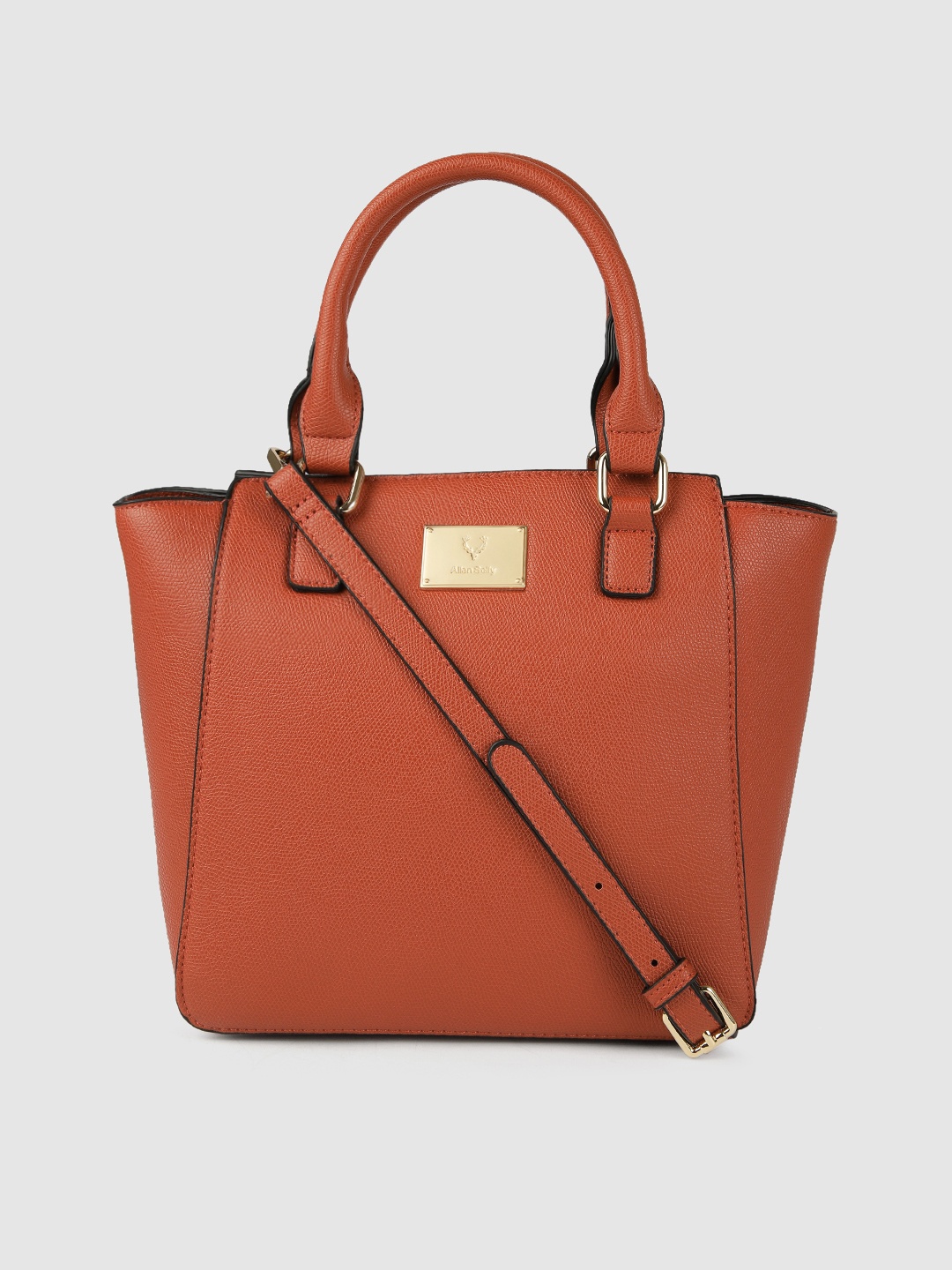 

Allen Solly Rust Orange Textured Handheld Bag