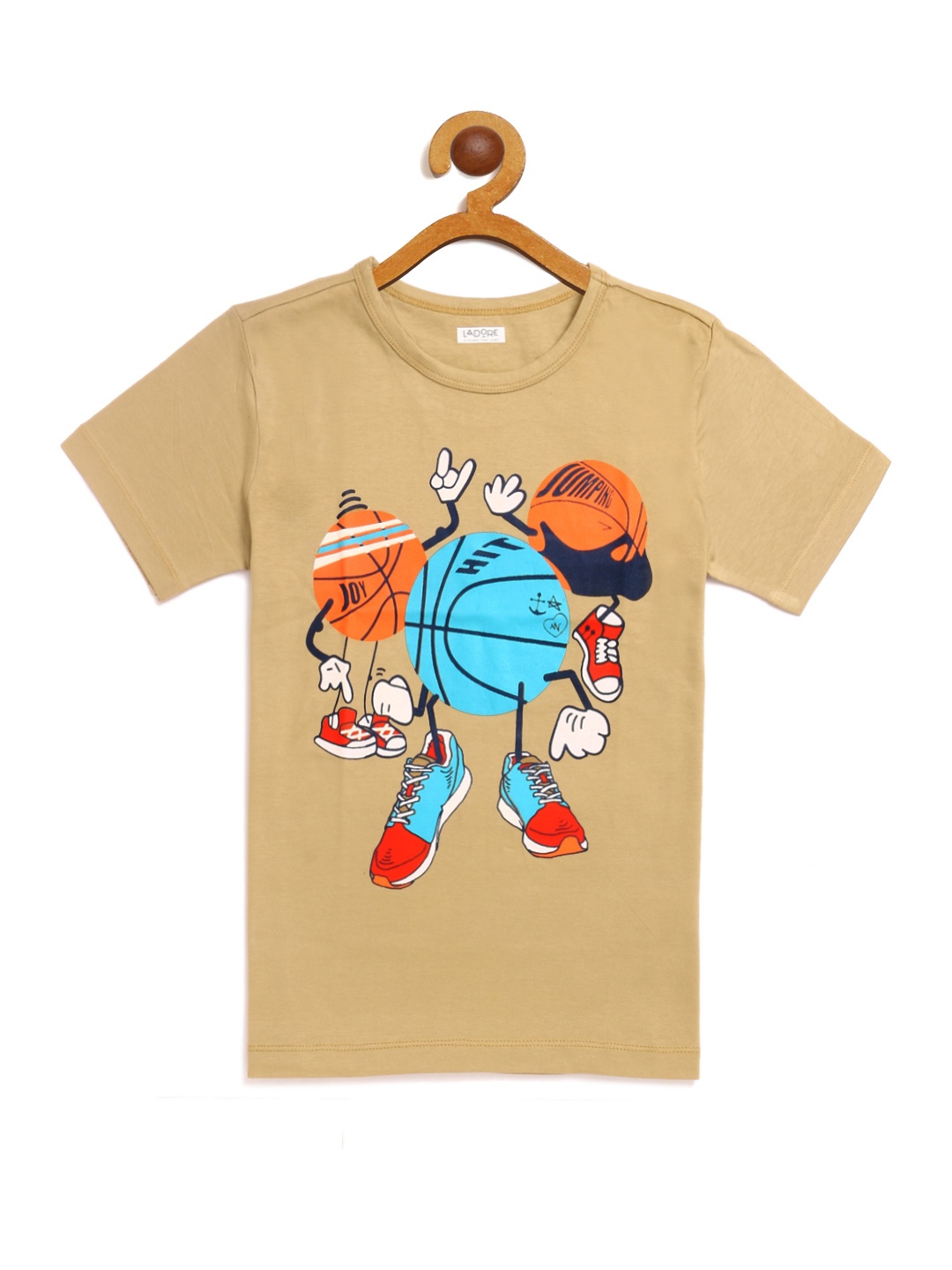 

LAdore Kids Beige Printed Round Neck T-shirt