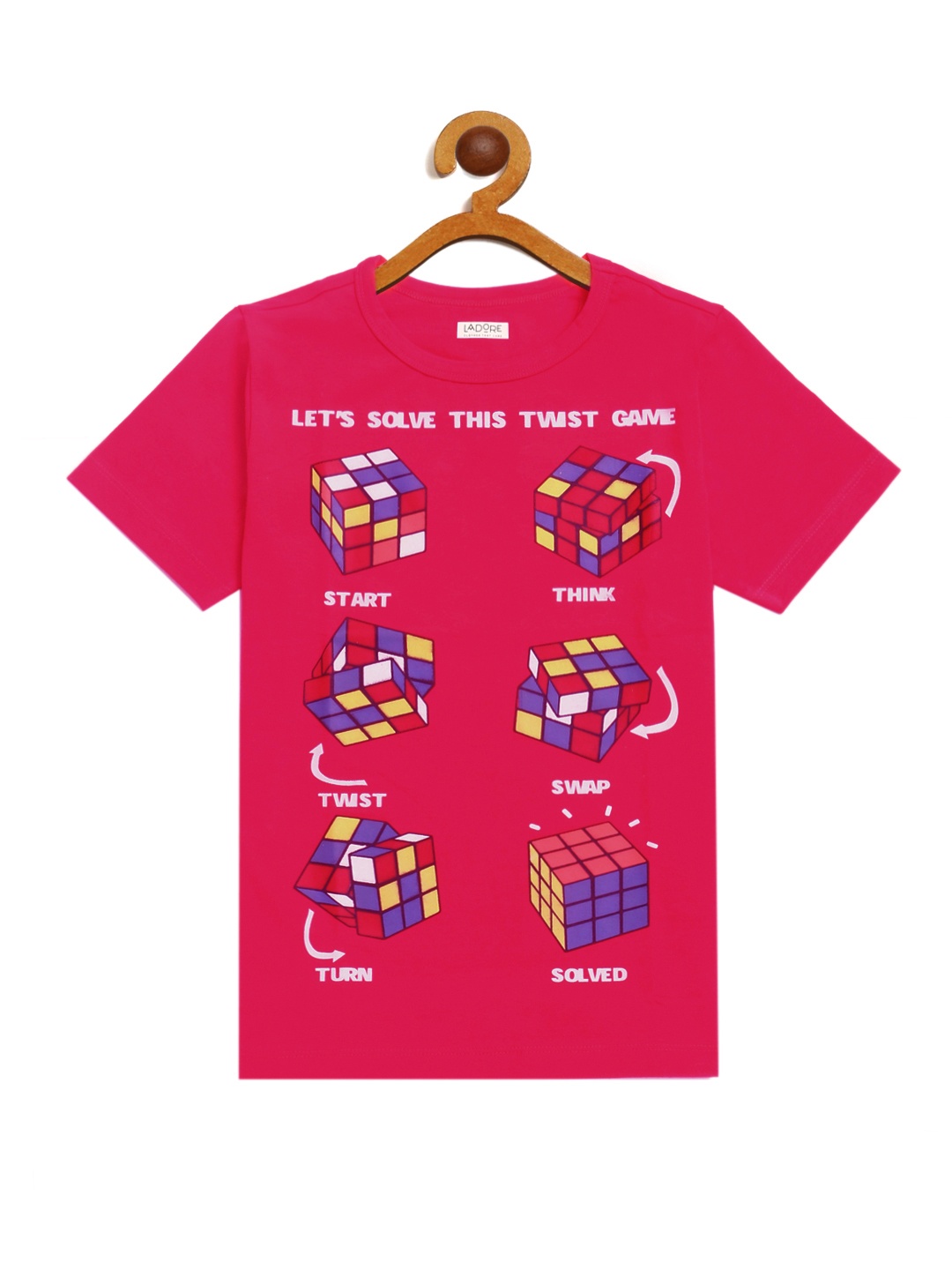 

LAdore Kids Pink & Blue Printed Round Neck T-shirt