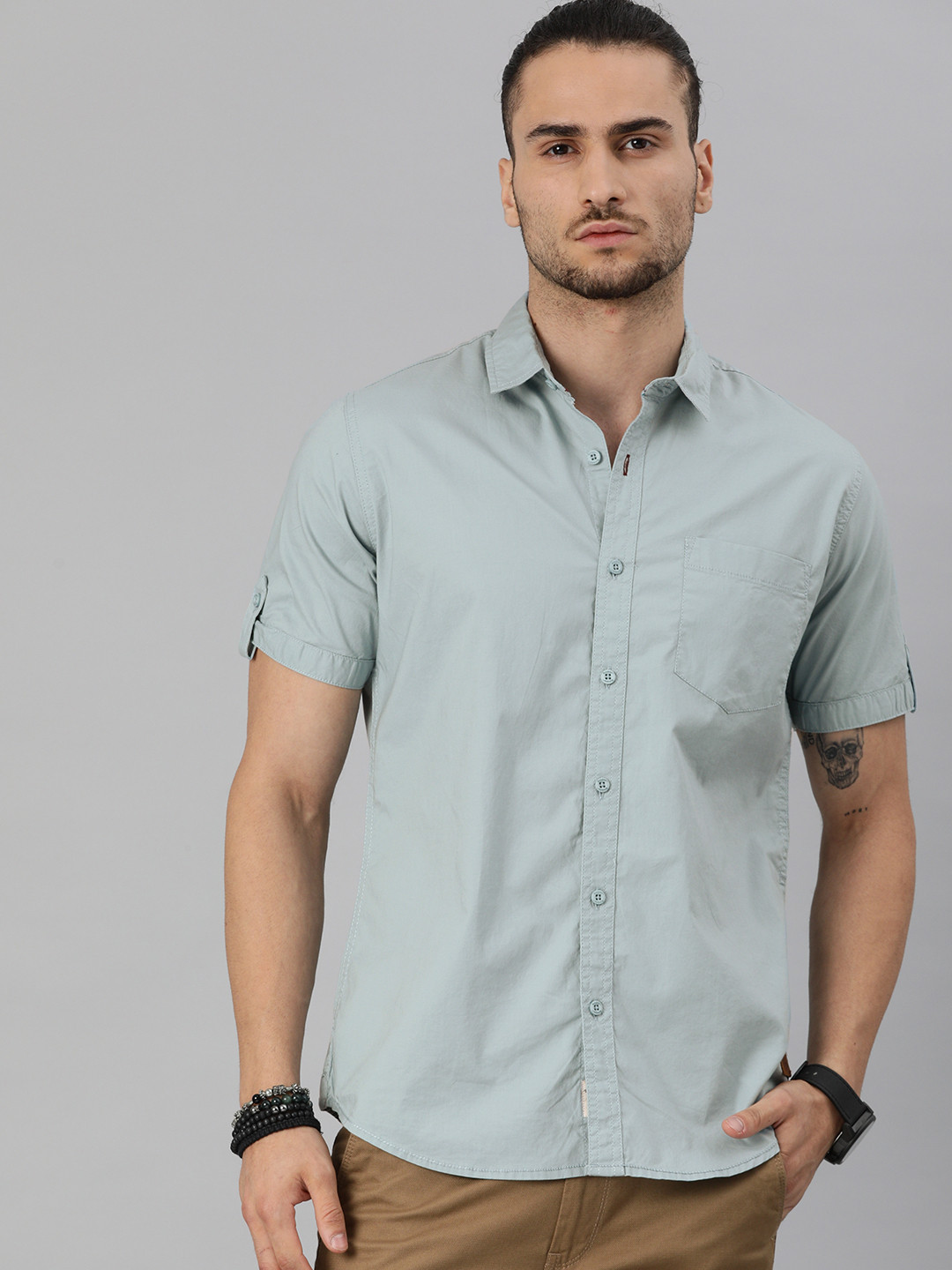 

Roadster Men Blue Slim Fit Casual Shirt